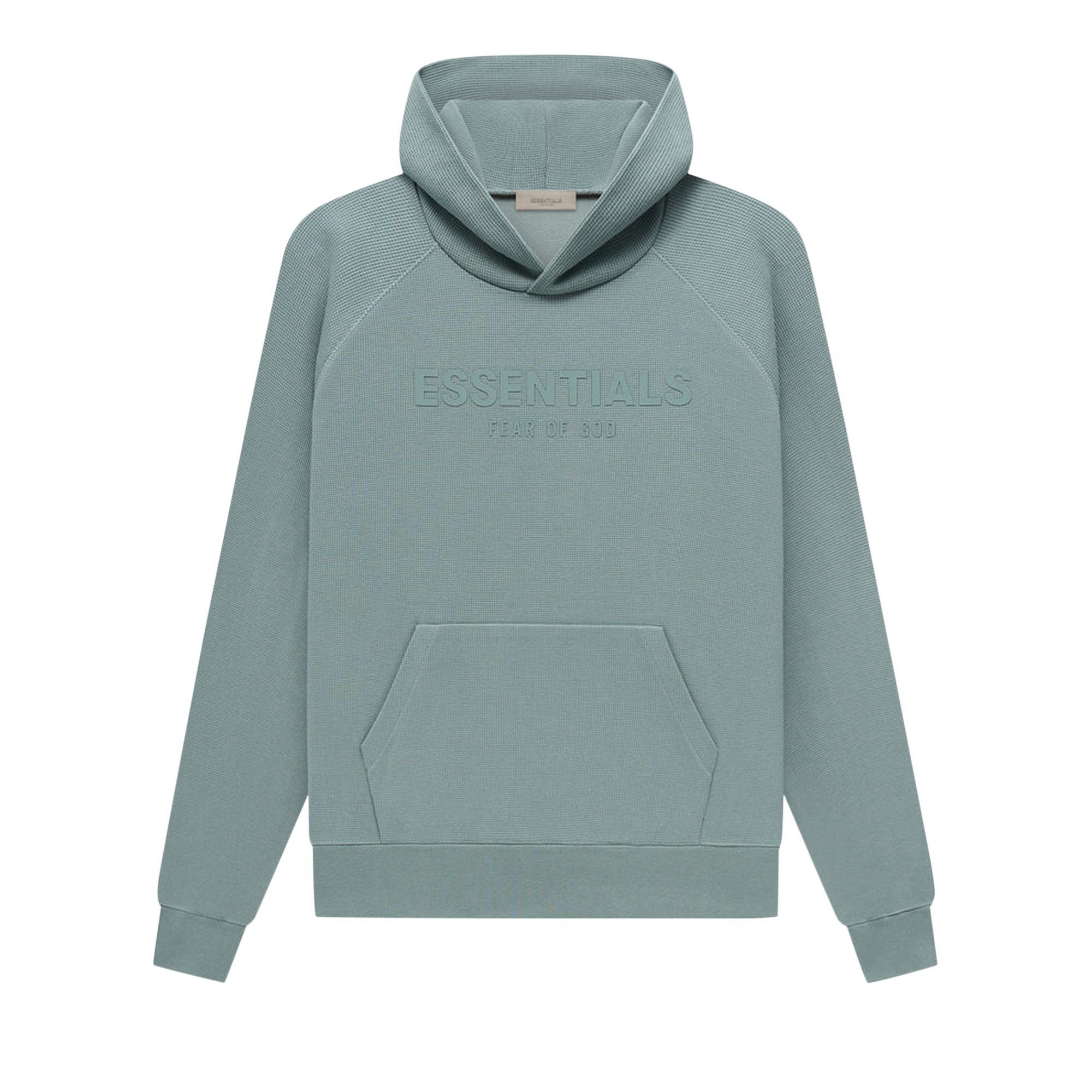 Pre-owned Essentials Fear Of God  Waffle Raglan Hoodie 'sycamore' In Green