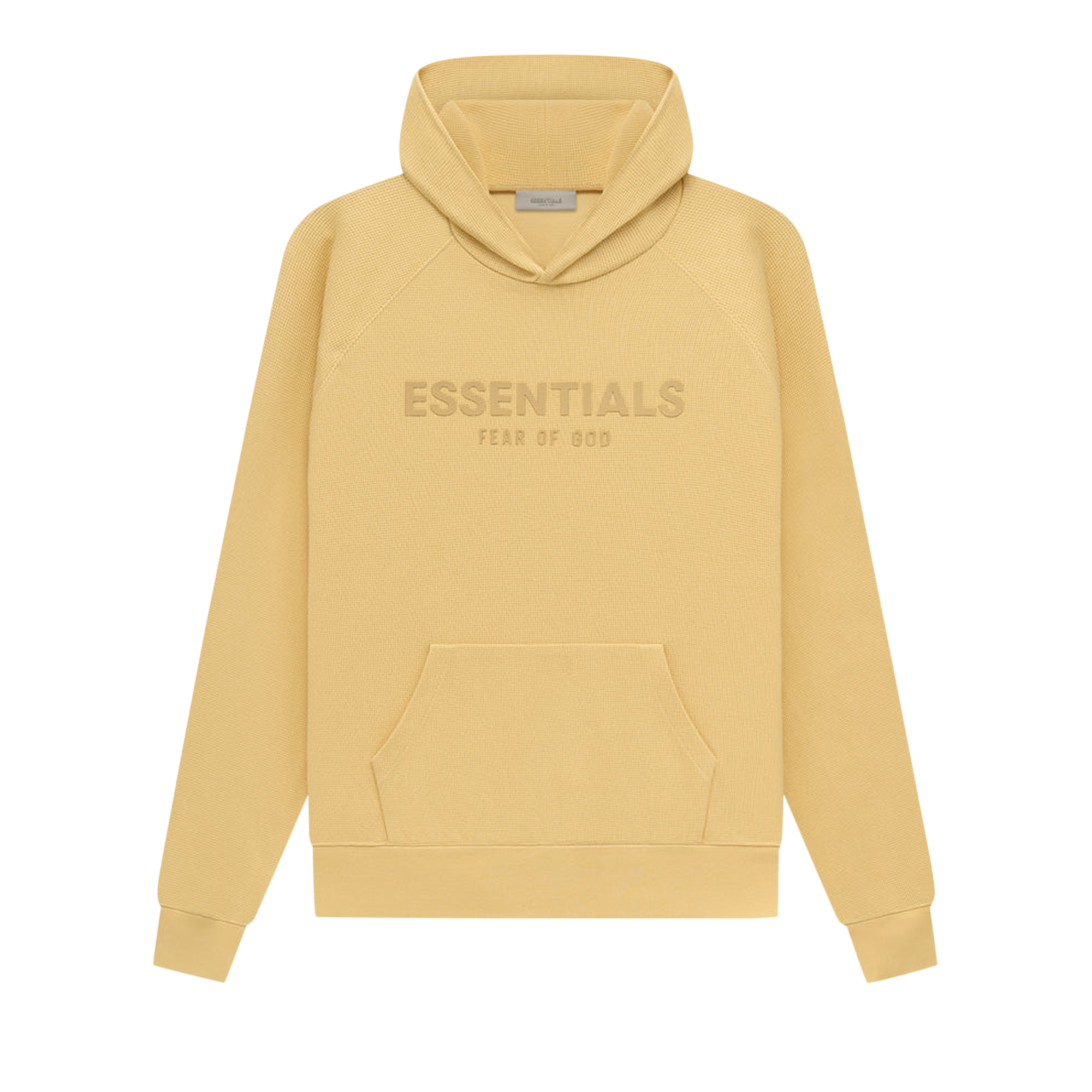 Pre-owned Essentials Fear Of God  Waffle Raglan Hoodie 'light Tuscan' In Yellow