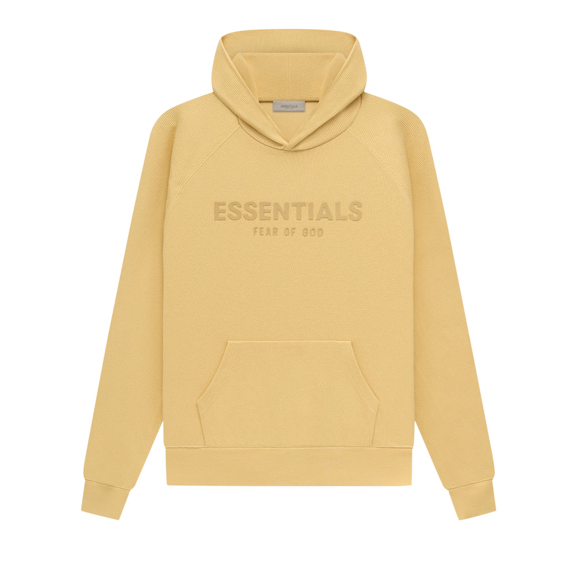 Pre-owned Essentials Fear Of God  Waffle Raglan Hoodie 'light Tuscan' In Yellow