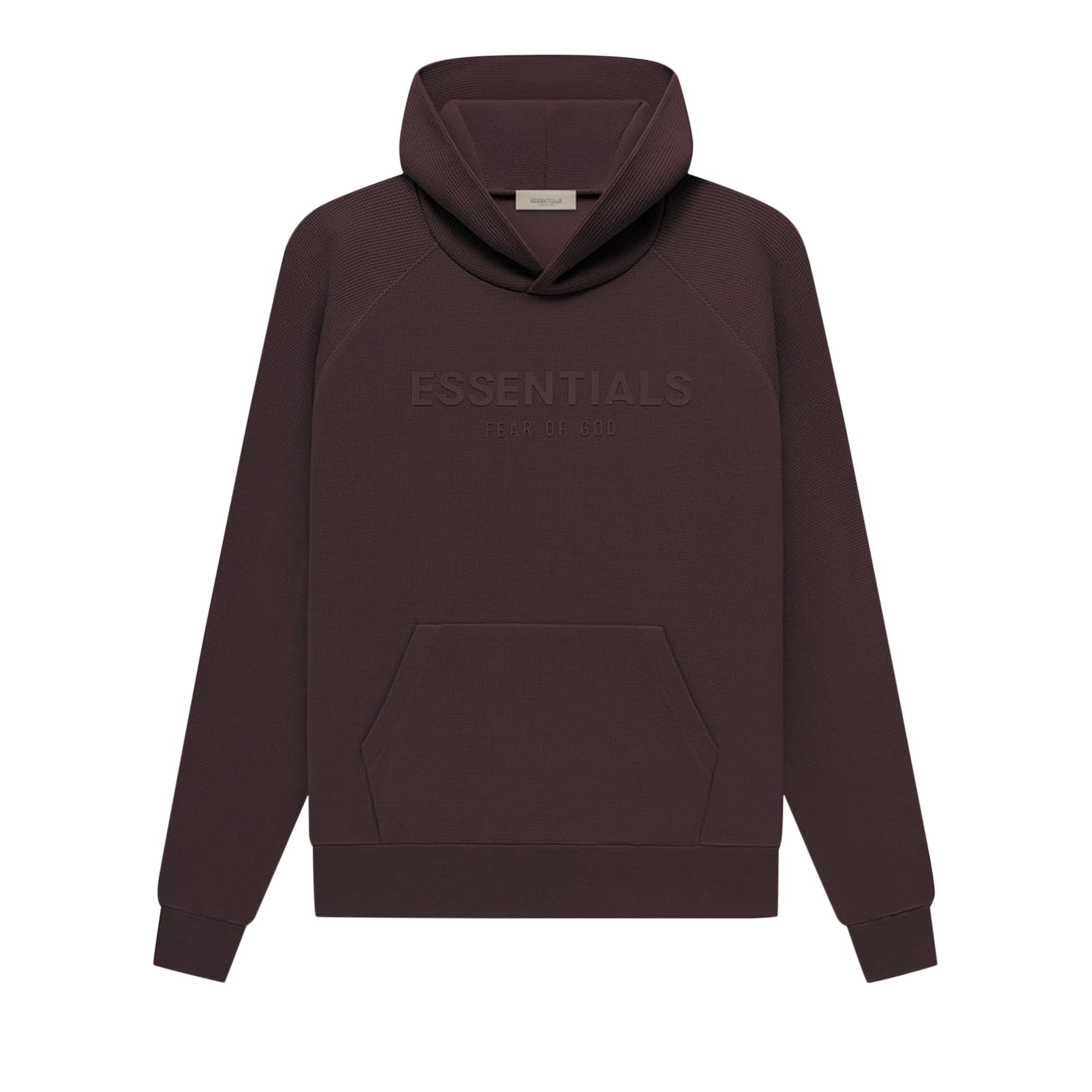 Pre-owned Essentials Fear Of God  Waffle Raglan Hoodie 'plum' In Brown