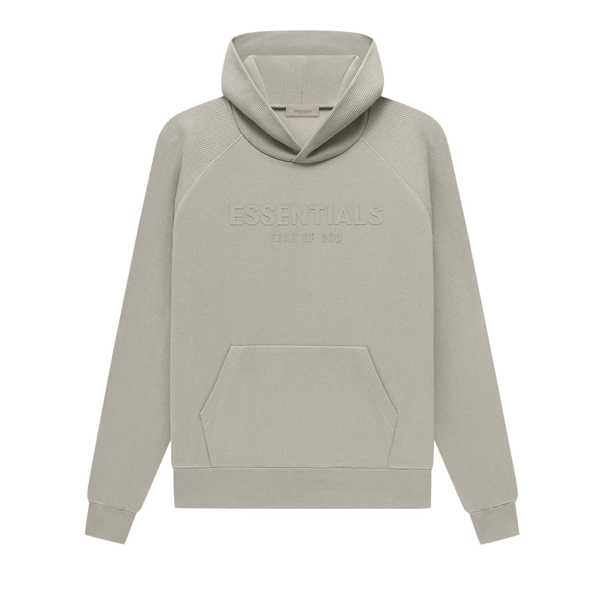 Pre-owned Essentials Fear Of God Waffle Raglan Hoodie 'seal' In Grey