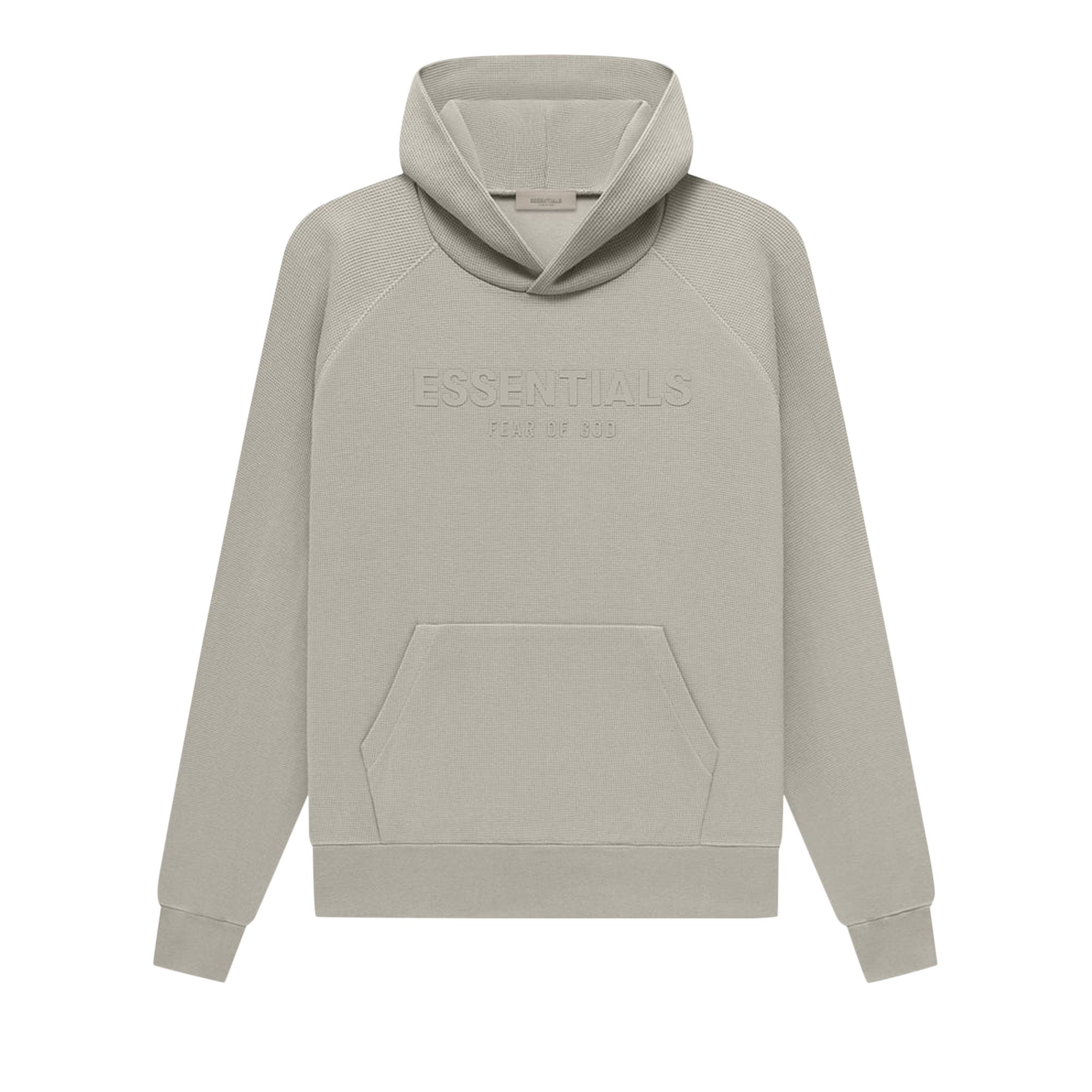 Pre-owned Essentials Fear Of God  Waffle Raglan Hoodie 'seal' In Grey