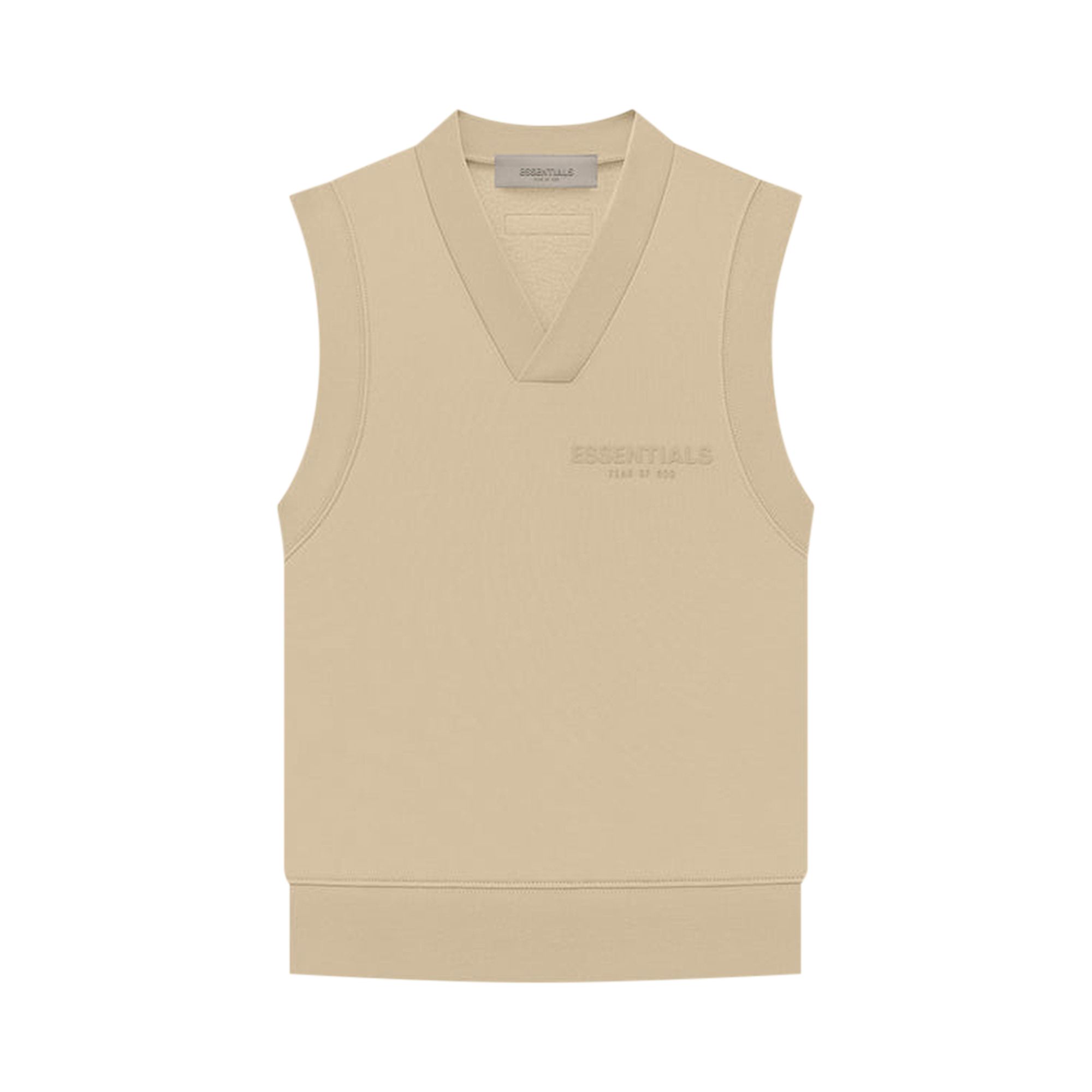 Pre-owned Essentials Fear Of God Pullover V-neck Vest 'sand' In Cream