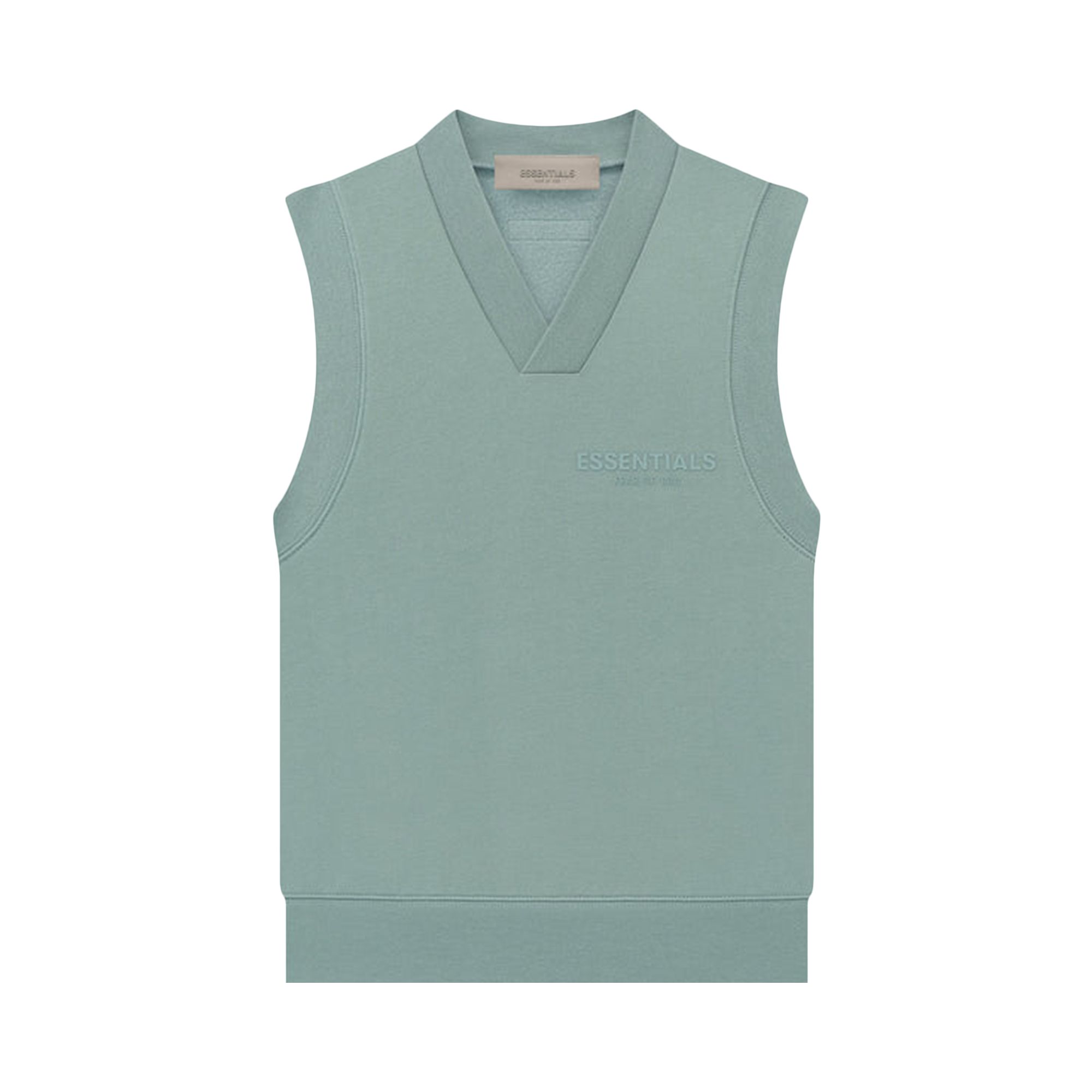 Pre-owned Essentials Fear Of God  Pullover V-neck Vest 'sycamore' In Green