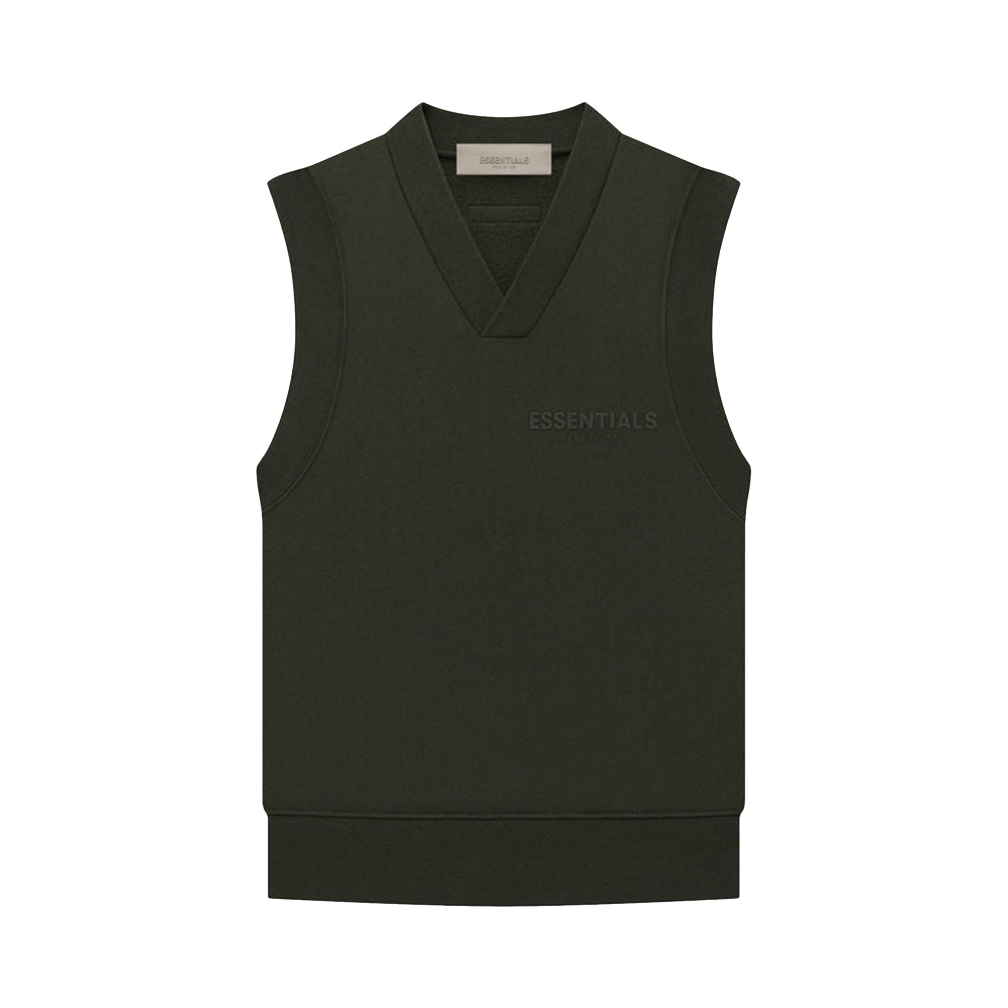 Pre-owned Essentials Fear Of God  Pullover V-neck Vest 'off Black'