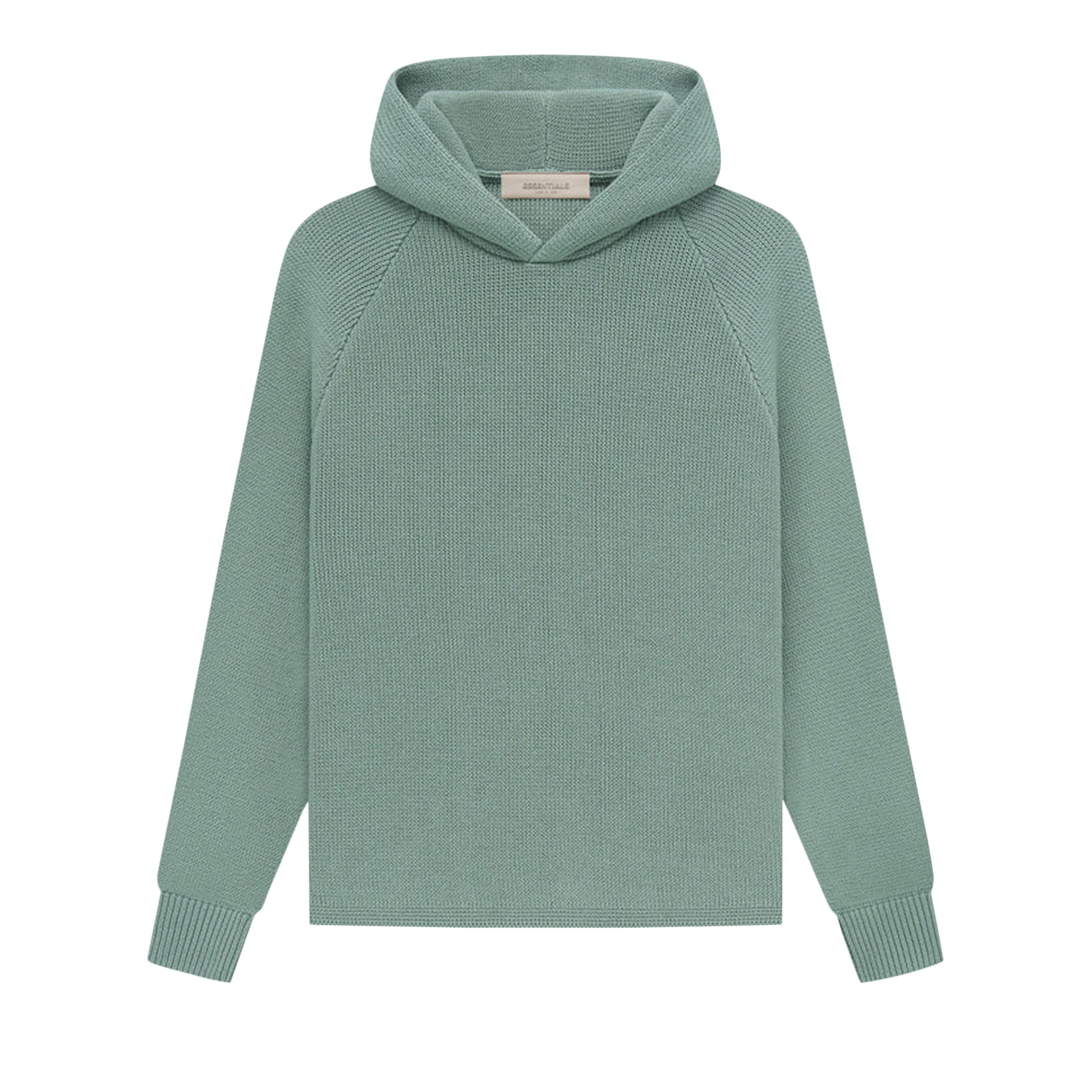 Pre-owned Essentials Fear Of God  Kids Knit Hoodie 'sycamore' | Green | Kid's Size 10
