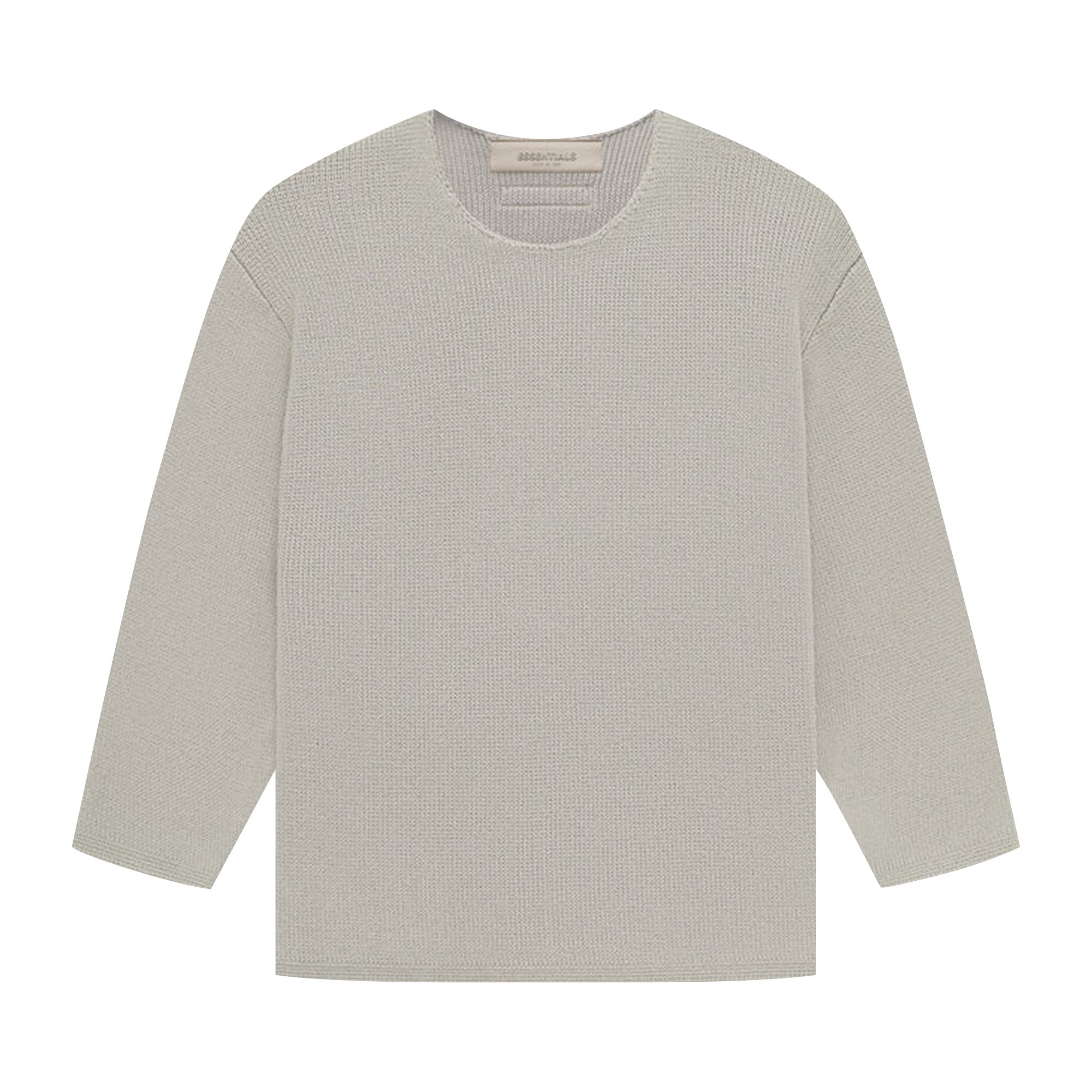 Pre-owned Essentials Fear Of God  Kids Rawneck Knit Sweater 'seal' | Grey | Kid's Size -6.5