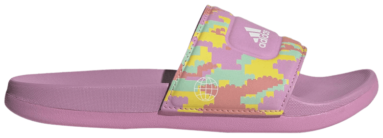 LEGO x adidas Adilette Slide J Digi Camo   Bliss Orchid