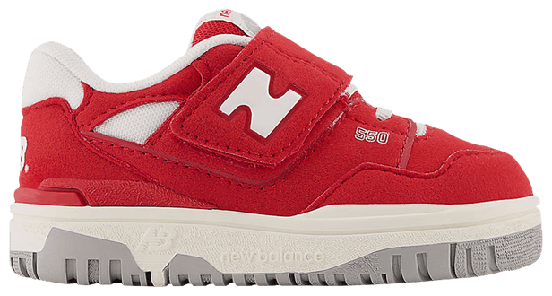 New Balance 550 Bungee Lace Top Strap Toddler Suede Pack Team Red