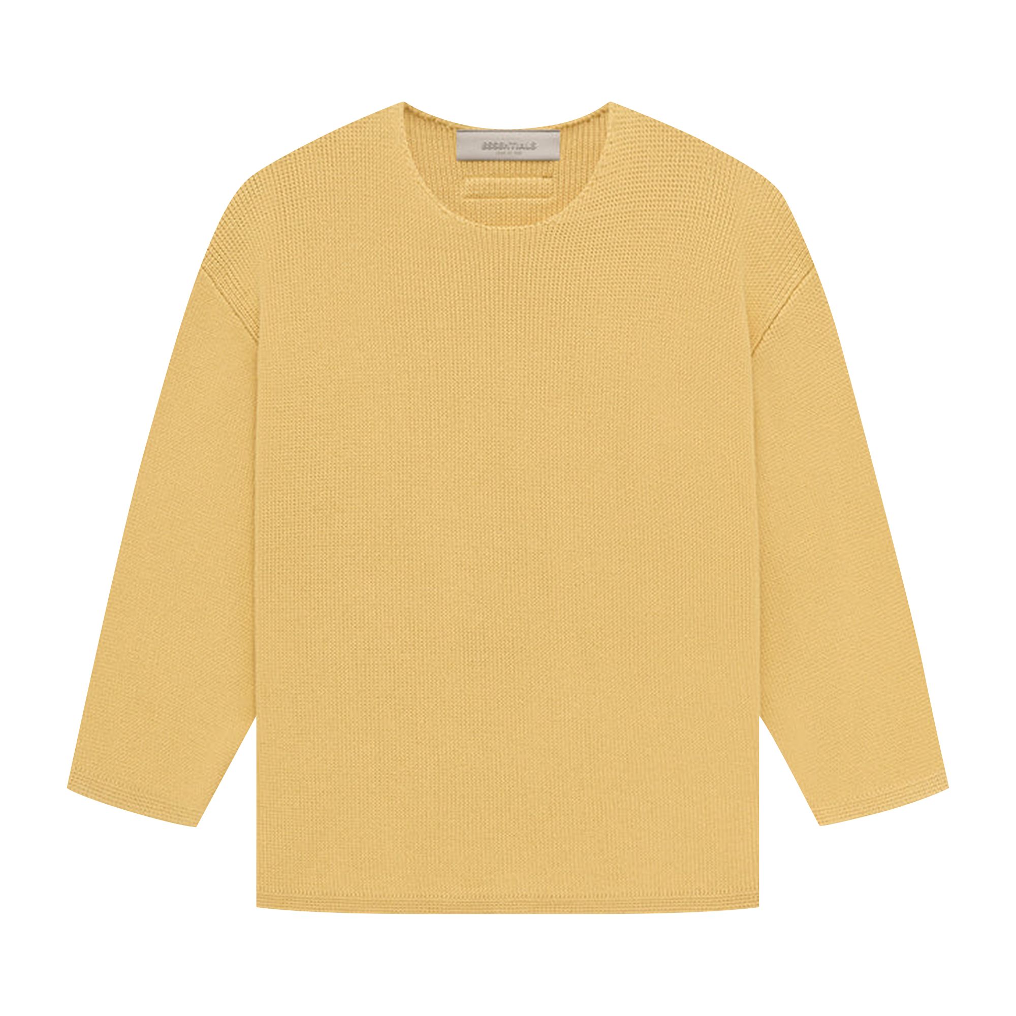 Pre-owned Essentials Fear Of God  Kids Rawneck Knit Sweater 'light Tuscan' | Yellow | Kid's Size 10