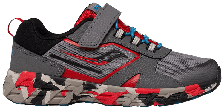 Saucony Wind Shield 20 AC Big Kid Grey Red Camo