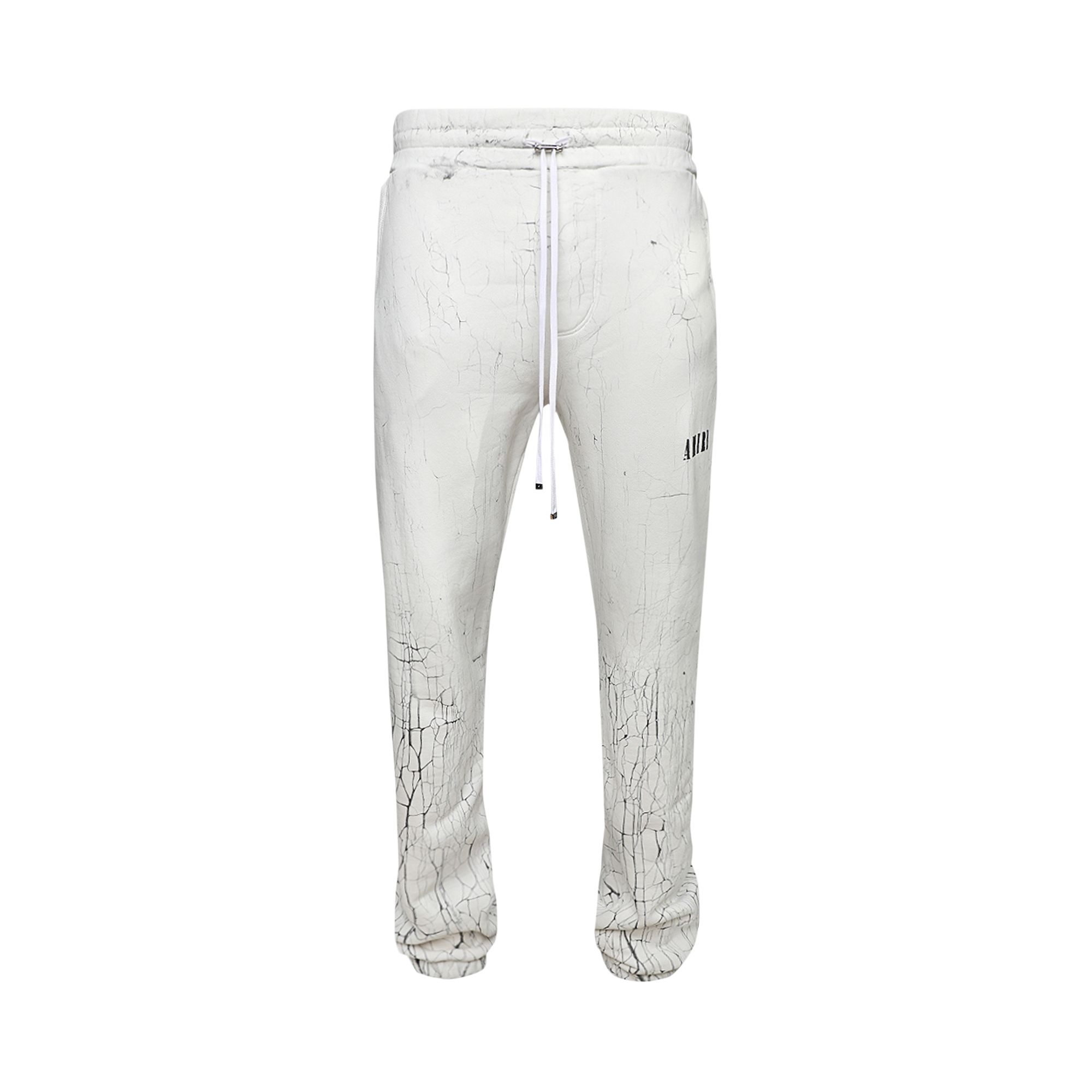 Amiri Cracked Dye Logo Sweatpants 'White' | Men's Size XL
