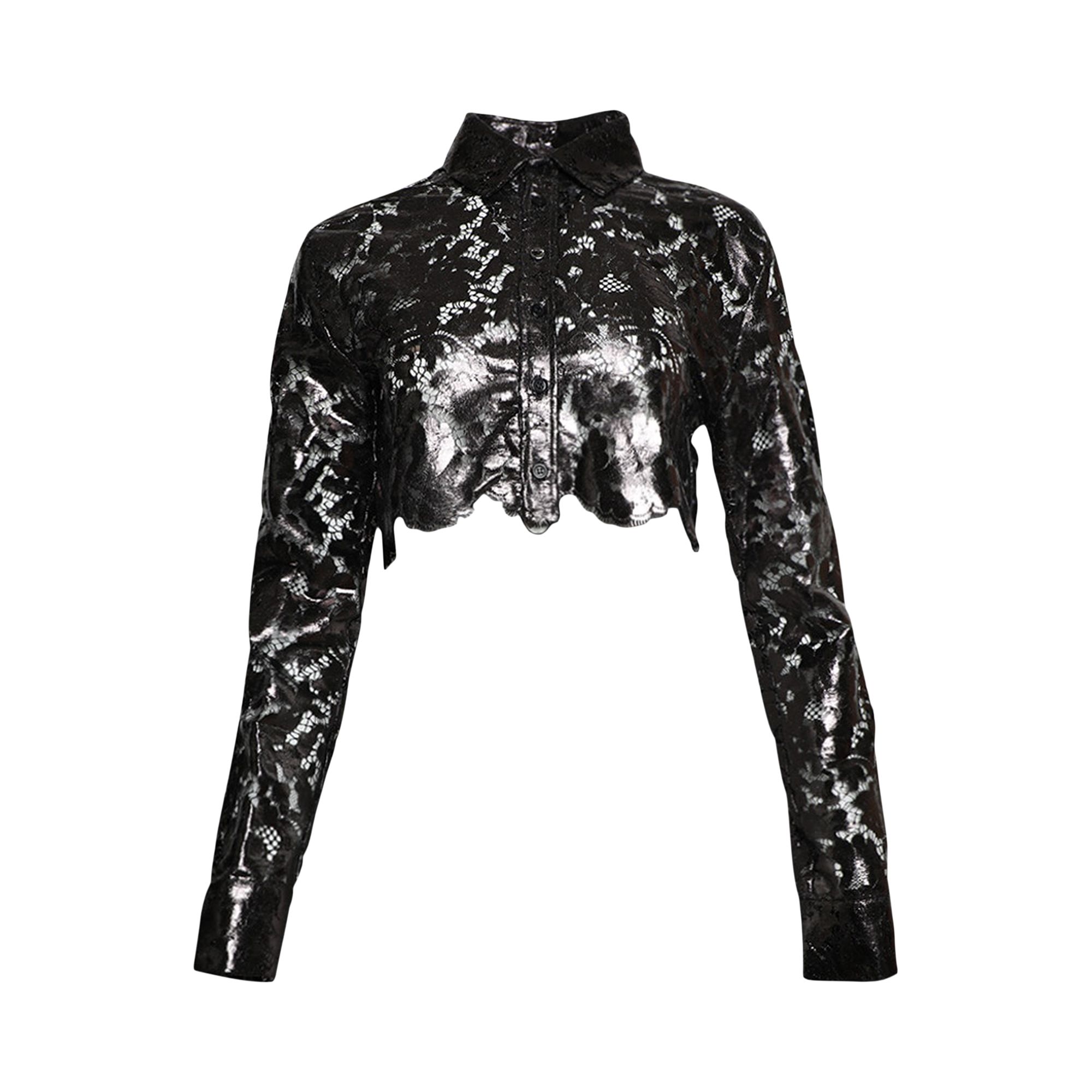 Pre-owned Coperni Lace Cropped Shirt 'chocolate' | Brown | Women's Size 34
