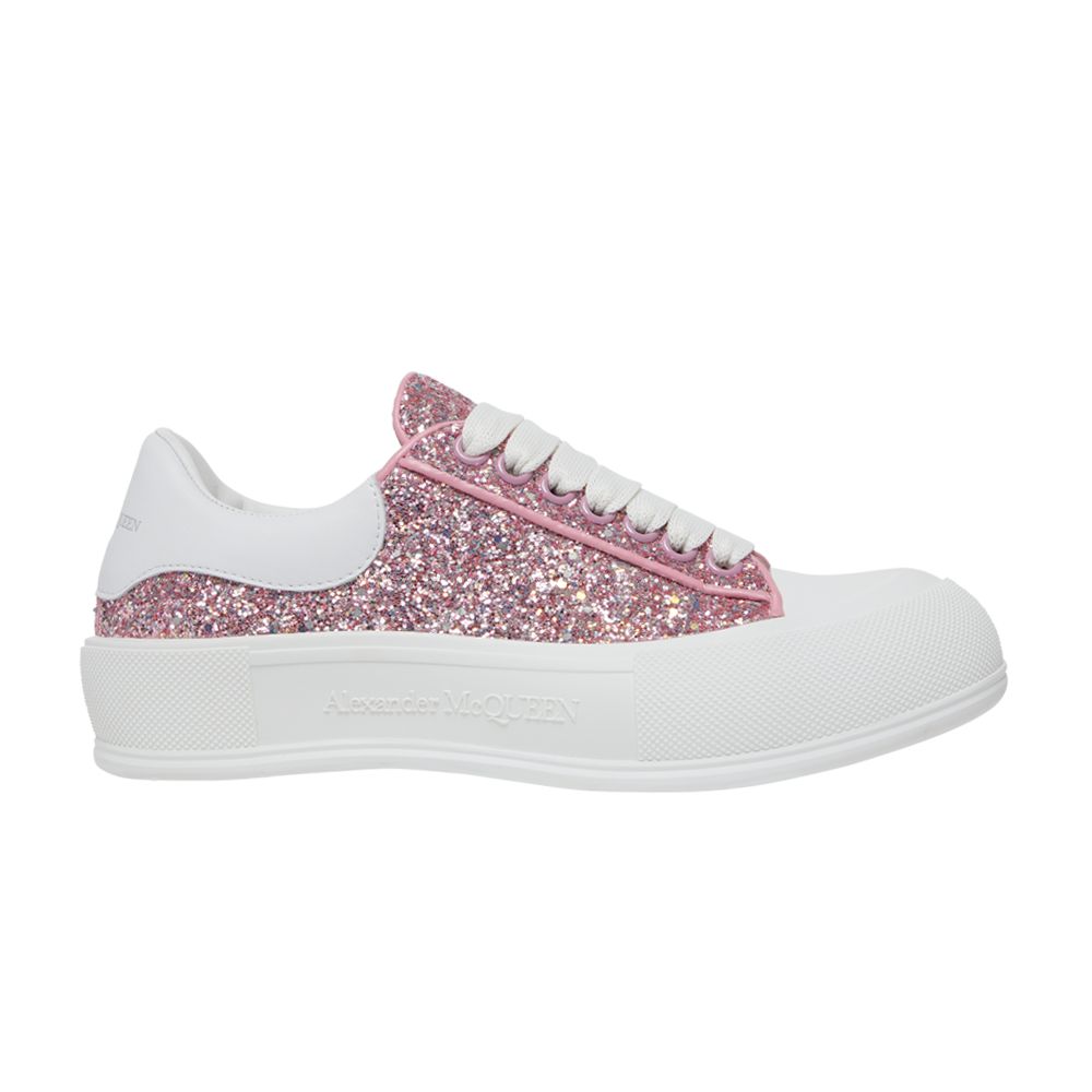 Pre-owned Alexander Mcqueen Wmns Deck Plimsoll Low 'rose Gold Reflective Glitter' | Pink | W