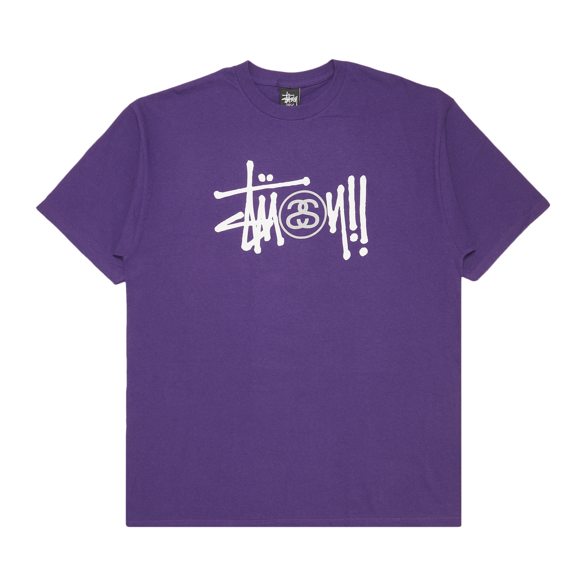 Pre-owned Stussy Basic Logo Ss Stock Tee 'purple'
