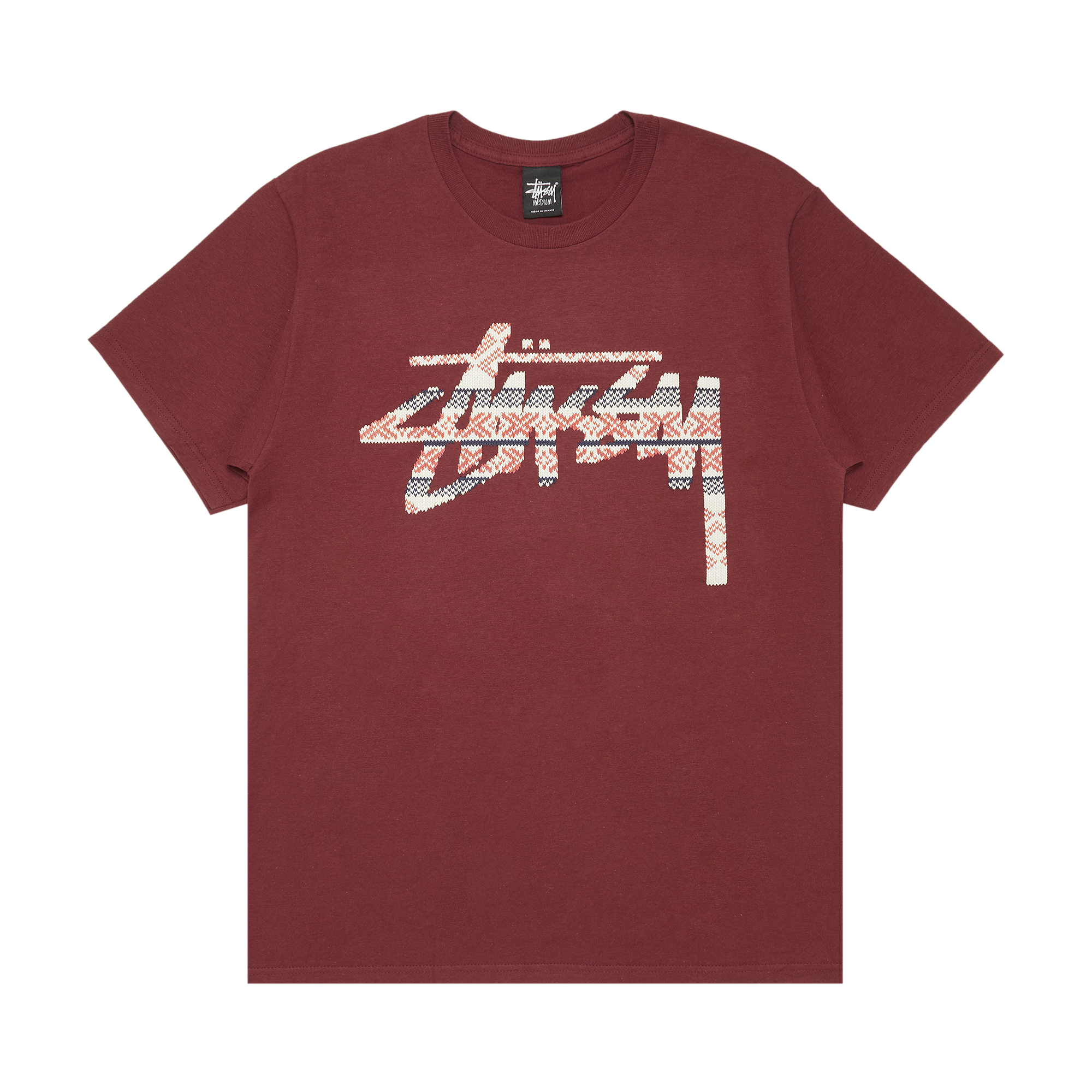 Pre-owned Stussy Stock Knit Tee 'wine' In Red