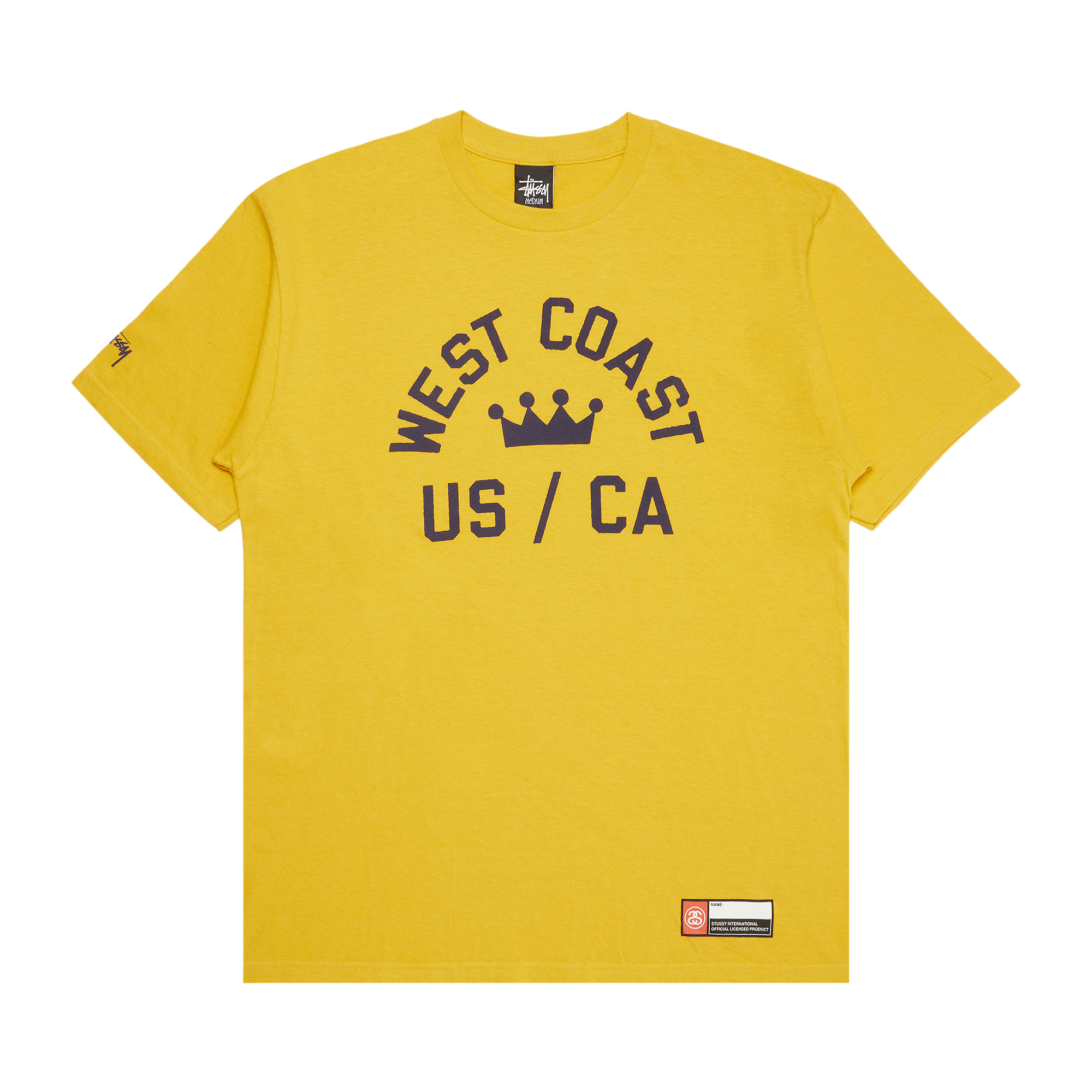 Pre-owned Stussy West Coast Crown Us/ca Tee 'mustard' In Yellow