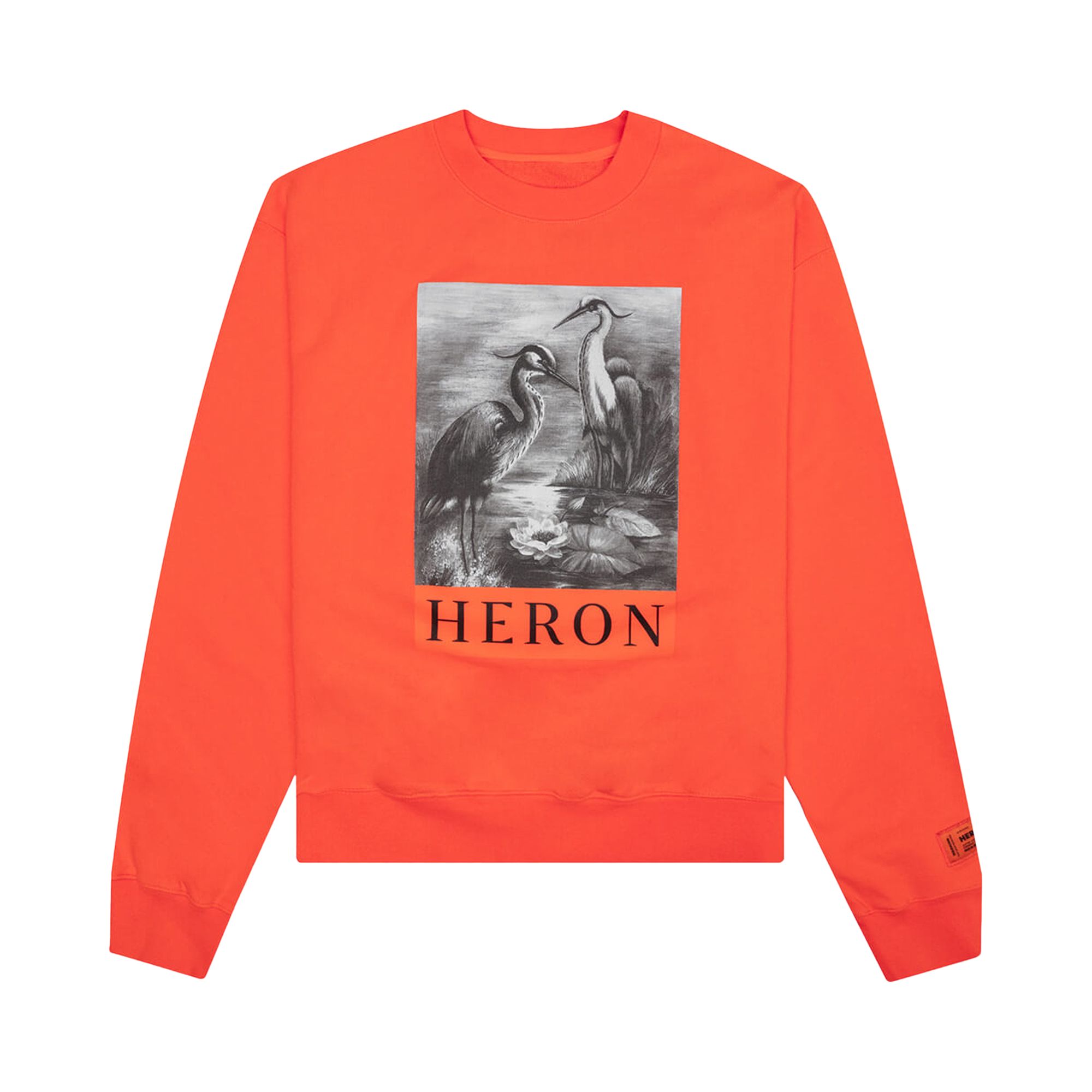 Pre-owned Heron Preston Logo Print Long-sleeve Sweatshirt 'orange/black'