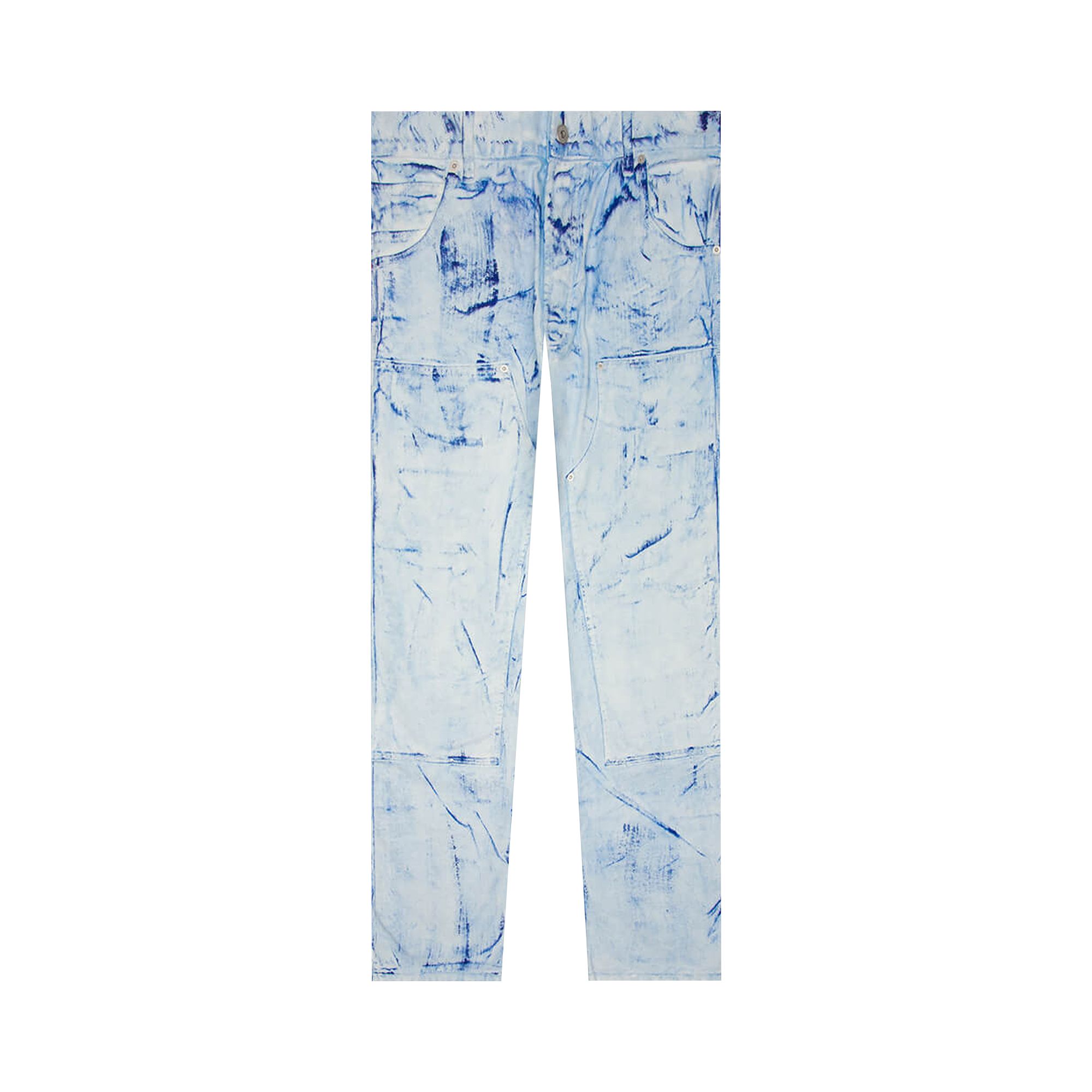 Pre-owned Heron Preston Overdyed Spray Canvas Carpenter Jeans 'blue' | Men's Size 31