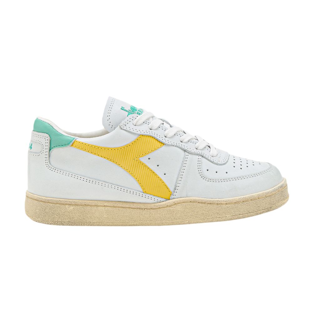 Pre-owned Diadora Mi Basket Low Used 'white Yellow Croms'