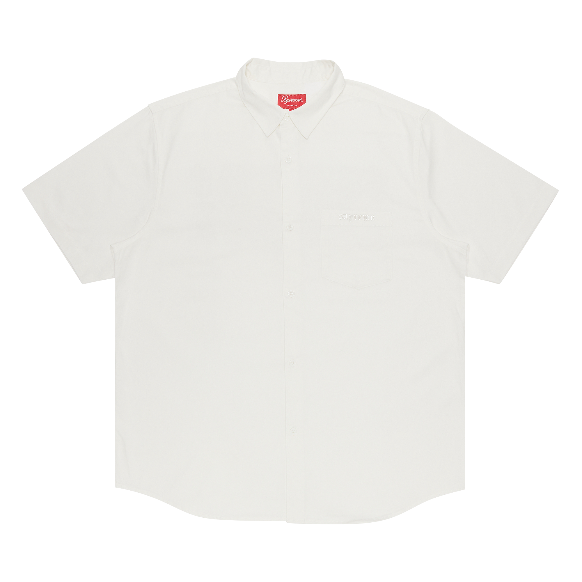 Pre-owned Supreme Croc Patch Short-sleeve Work Shirt 'white'