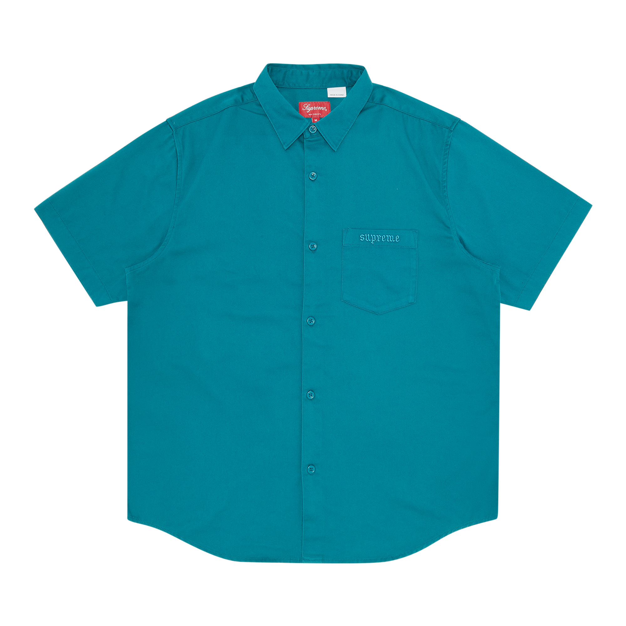 Pre-owned Supreme Croc Patch Short-sleeve Work Shirt 'teal'