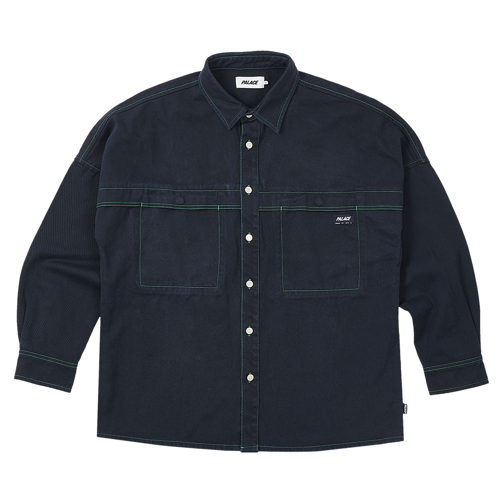 Pre-owned Palace Stitch Up Drop Shoulder Shirt 'navy' | Blue | Men's Size Xl