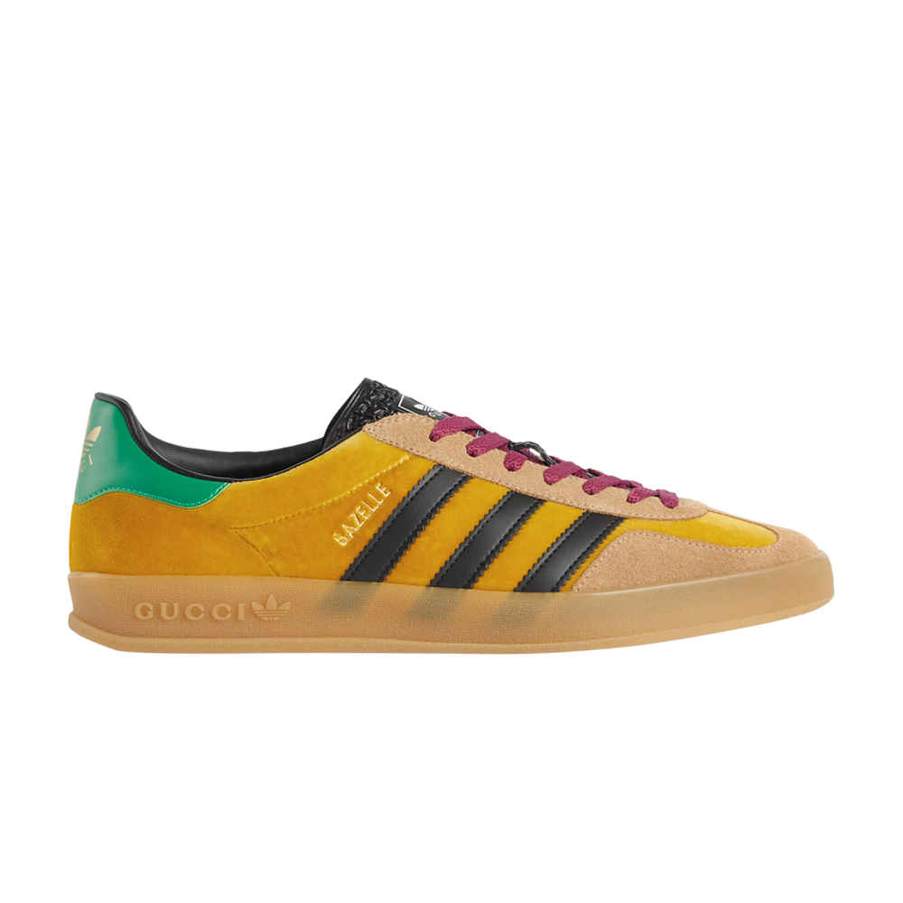 Pre-owned Gucci Adidas X  Gazelle 'yellow Velvet Green' In Brown