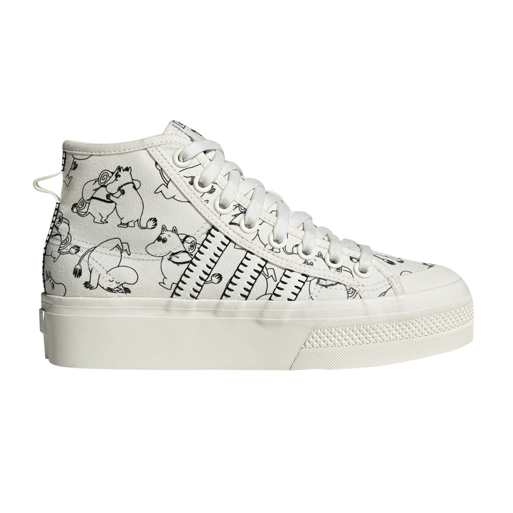 Pre-owned Adidas Originals Moomin X Wmns Nizza Platform Mid 'moominvalley Characters' In White
