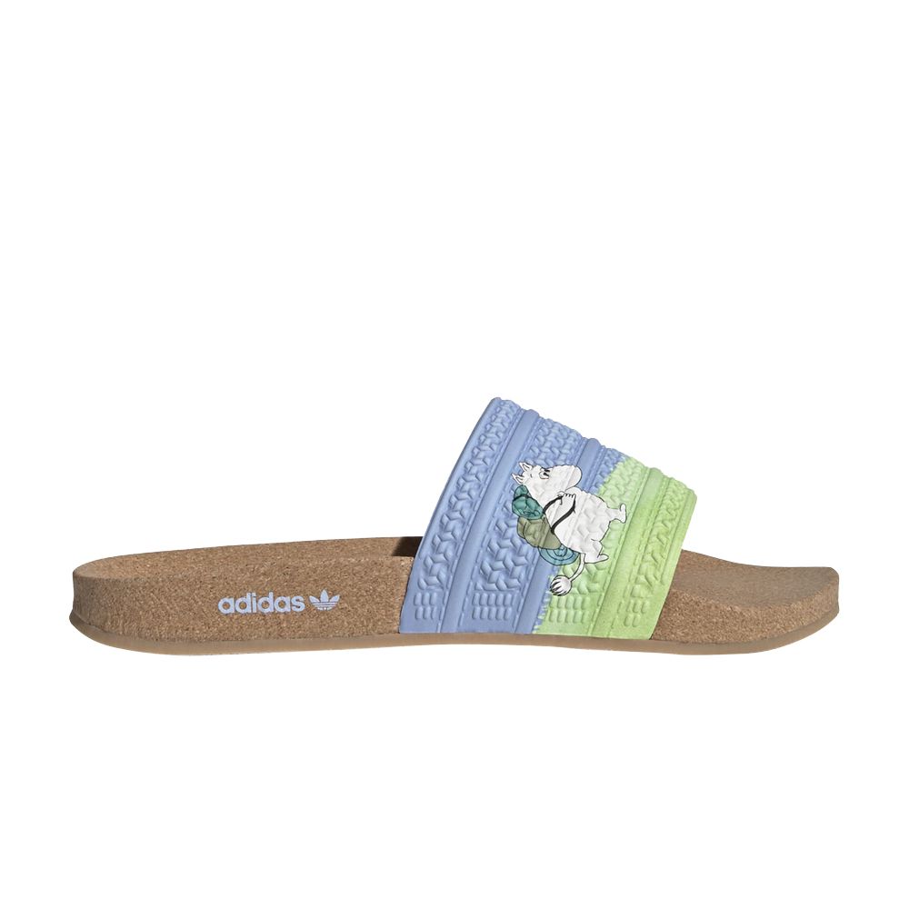 Pre-owned Adidas Originals Moomin X Wmns Adilette Cork Slide 'moomintroll' In Blue