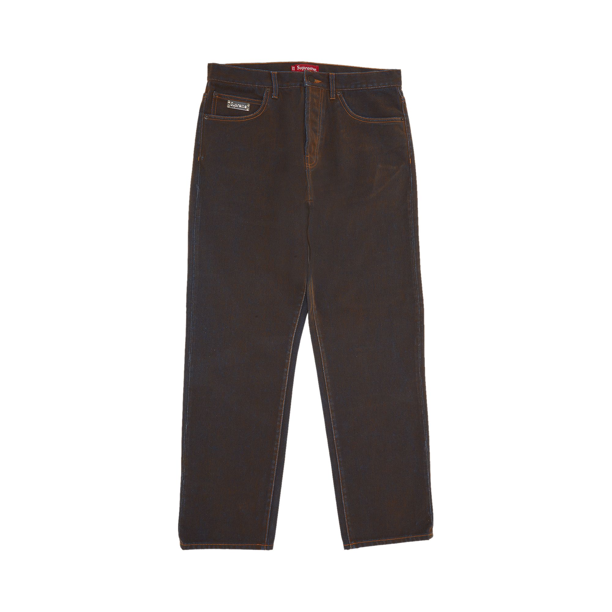 Pre-owned Supreme Flocked Regular Jean 'gold' | Men's Size 30