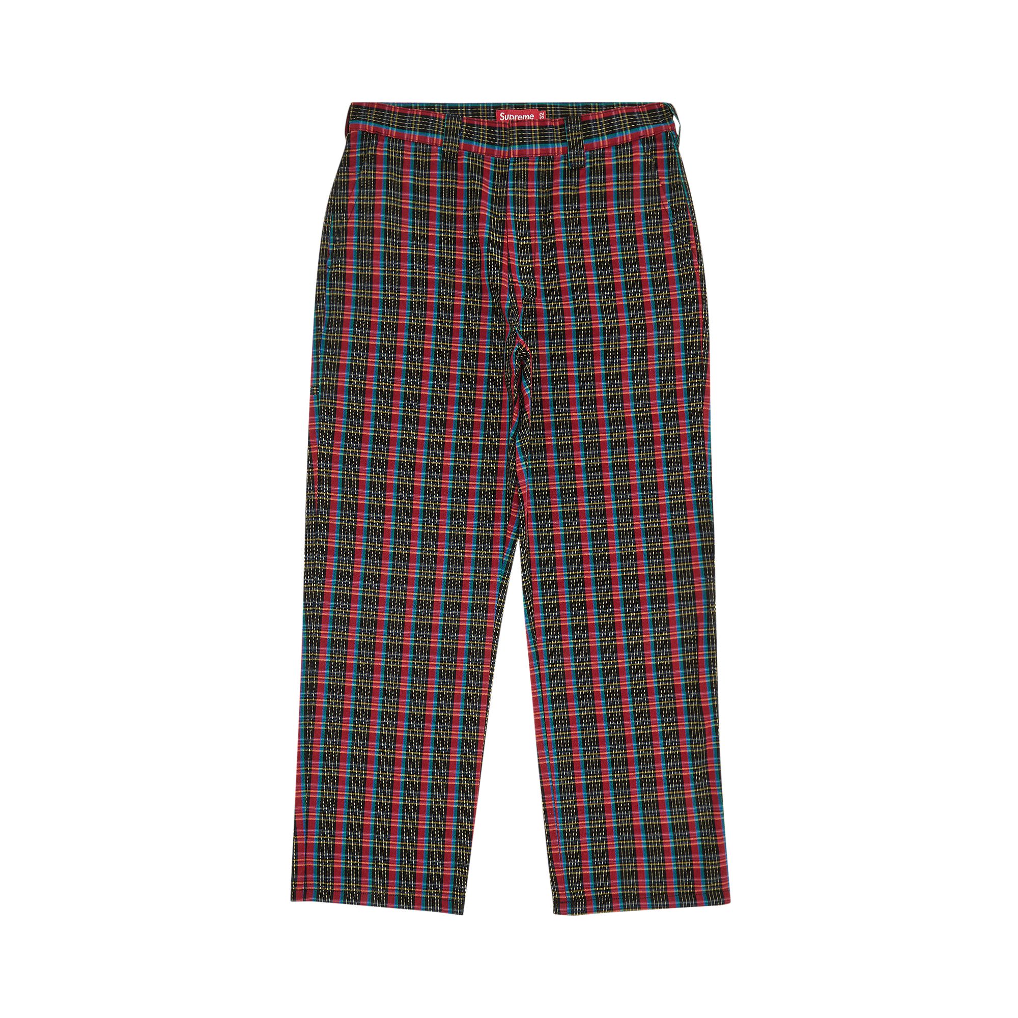 Pre-owned Supreme Work Pant 'red Plaid' | Men's Size 34