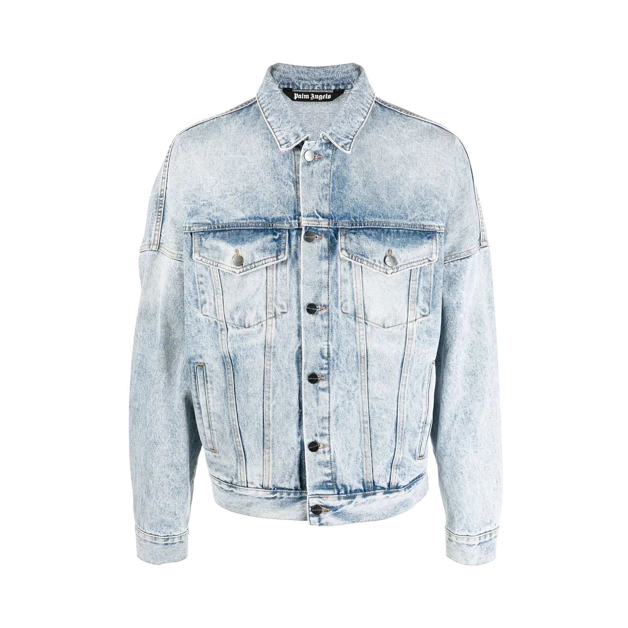 Palm Angels Back Logo Denim Jacket 'Light/Blue' | Men's Size S