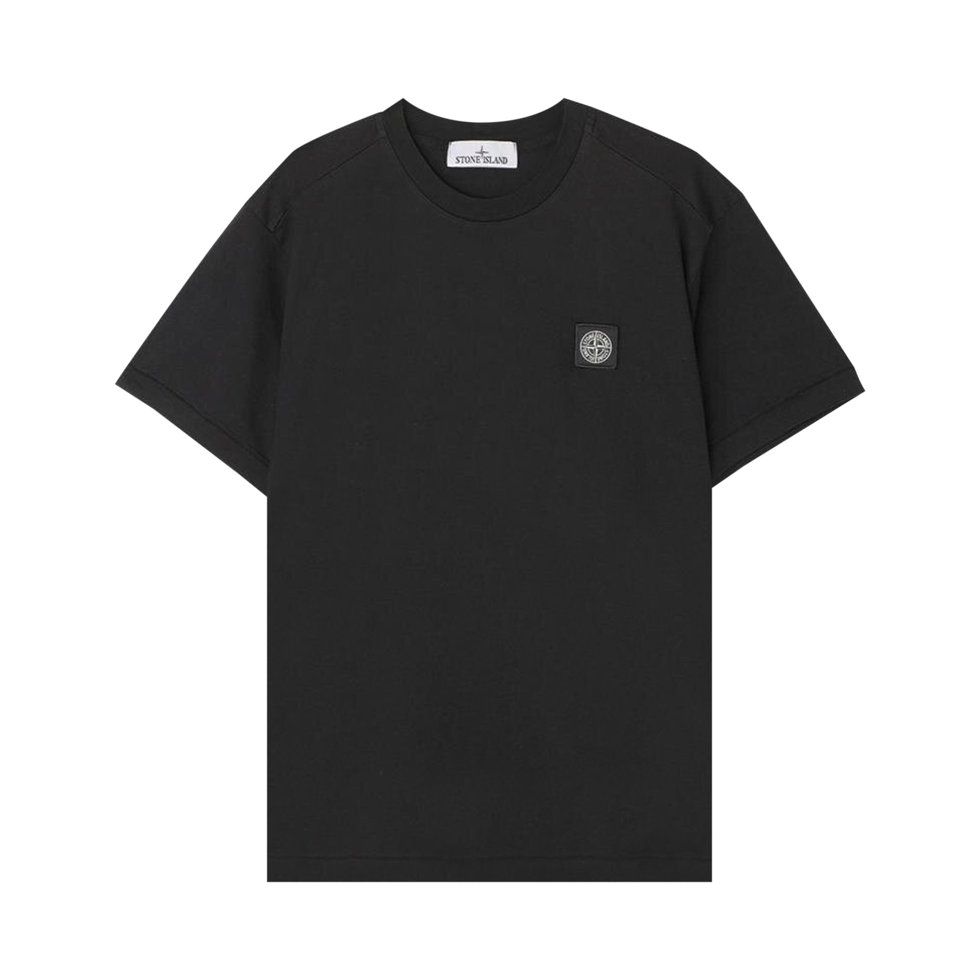 Pre-owned Stone Island Garment Dyed Logo T-shirt 'black'