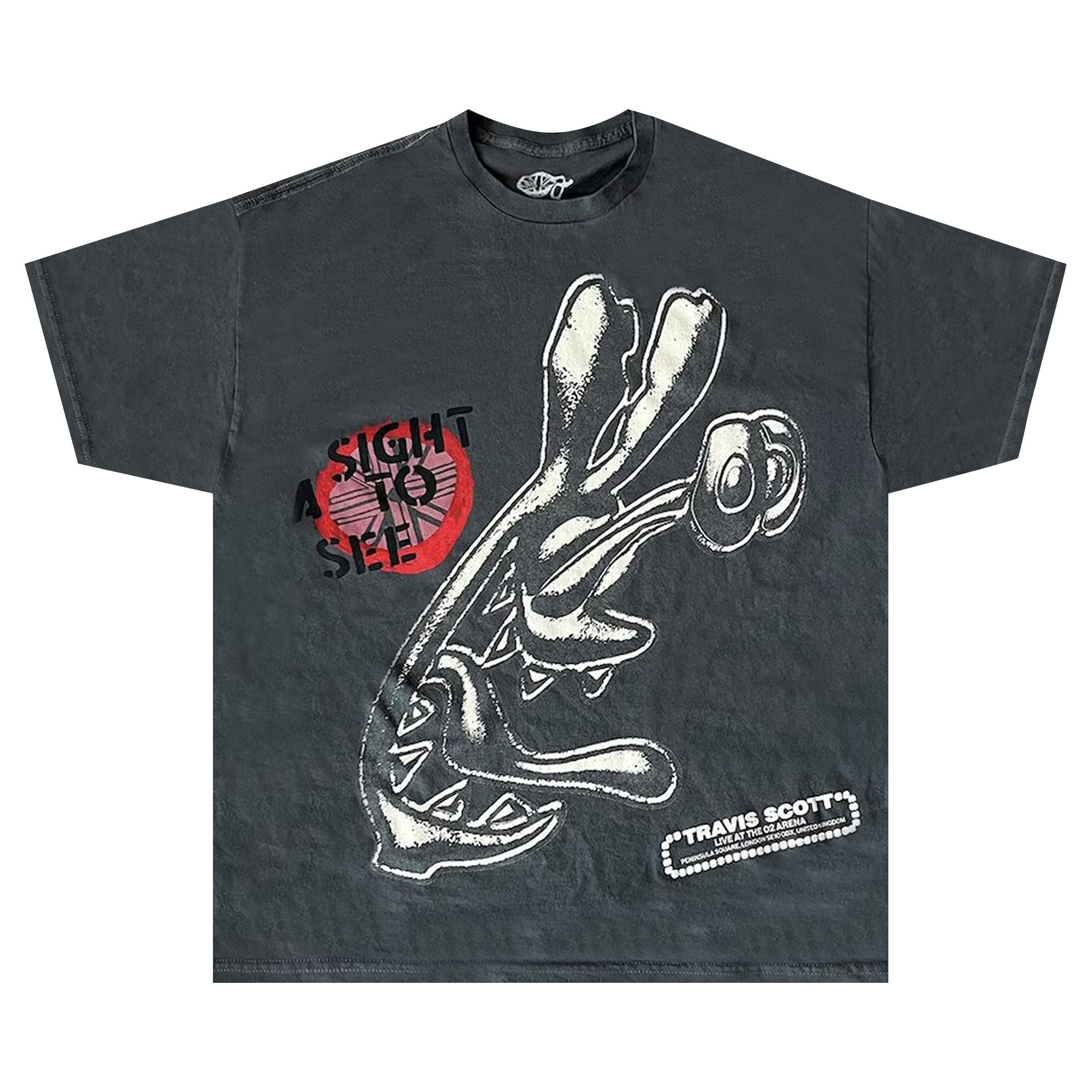 Pre-owned Cactus Jack By Travis Scott O2 Live A Sight To See Tee 'charcoal' In Black
