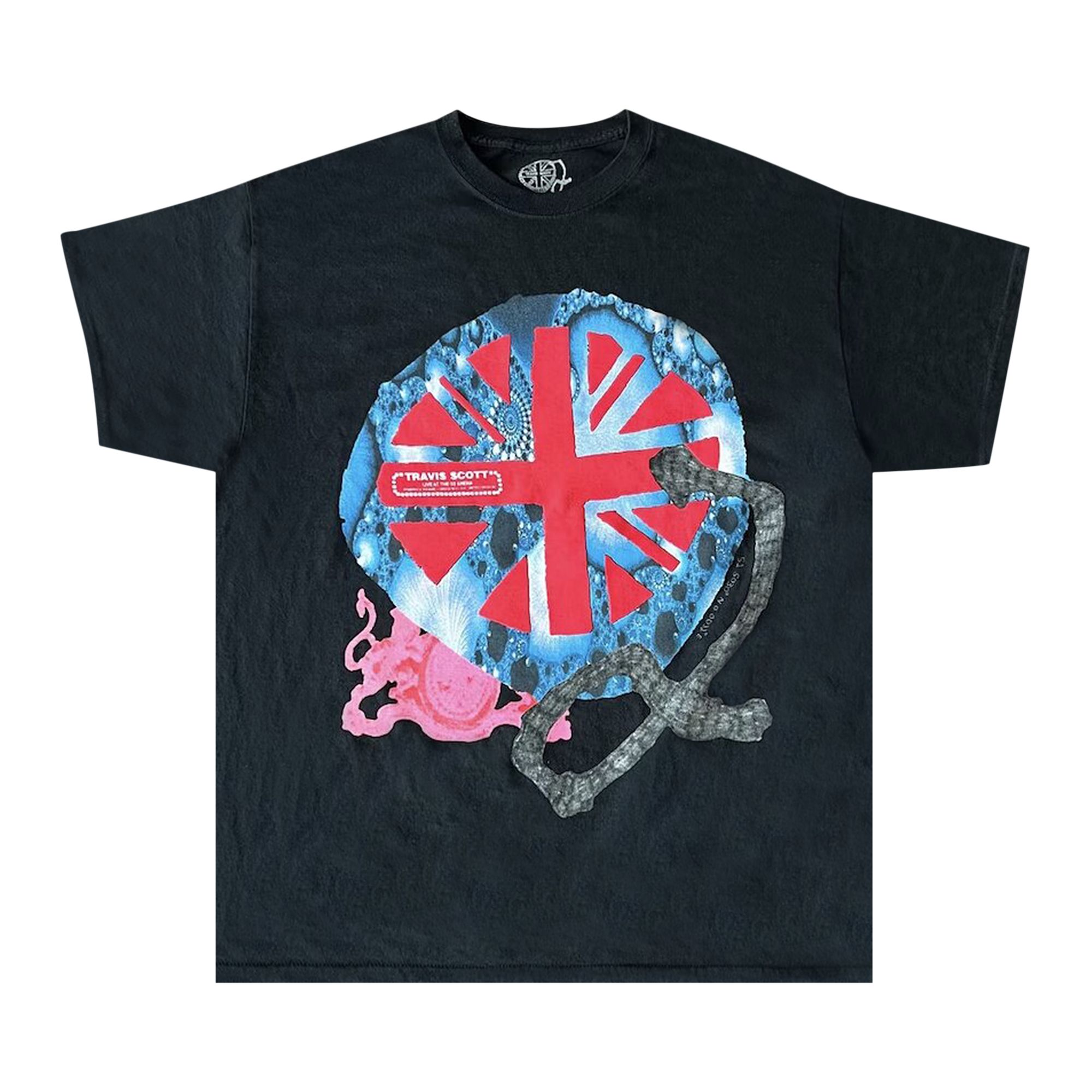 Pre-owned Cactus Jack By Travis Scott O2 Live Union Jack Tee 'black'