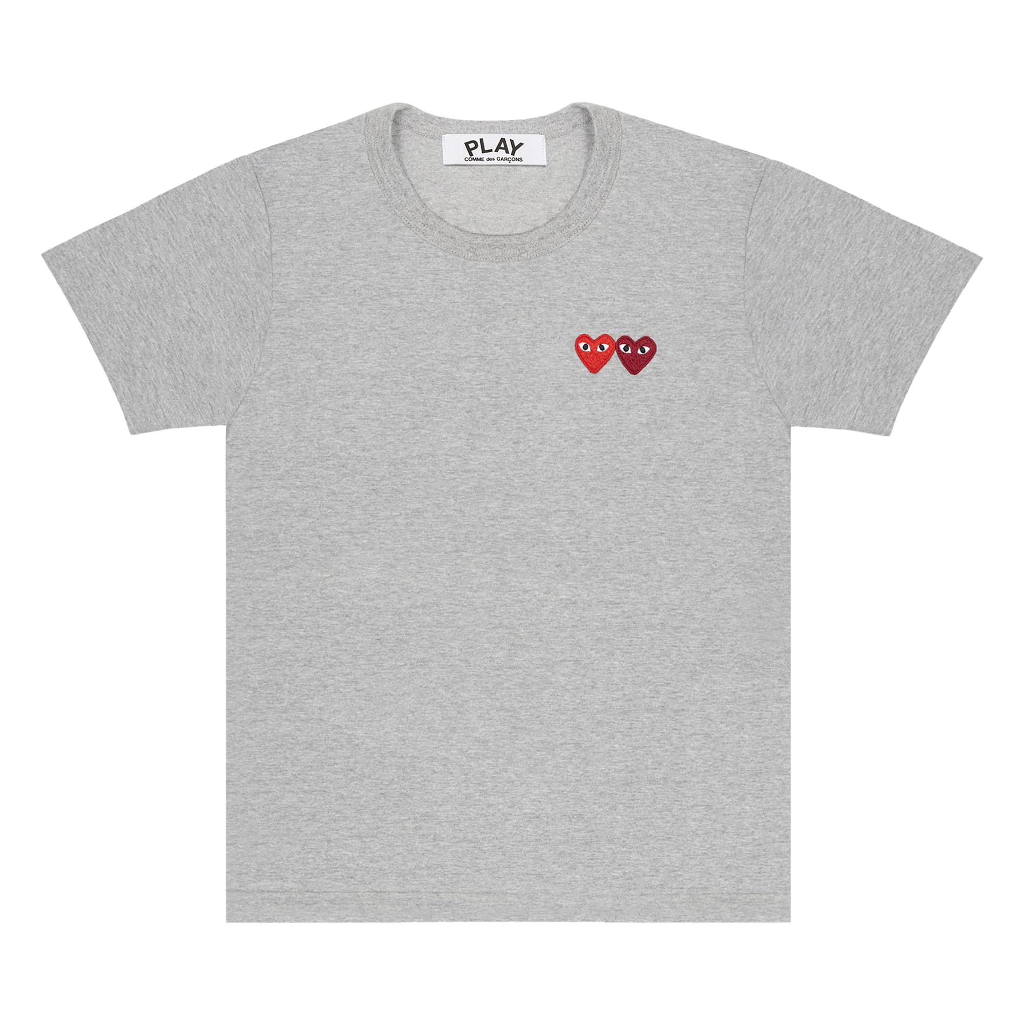 Pre-owned Comme Des Garçons Play T-shirt With Small Double Hearts 'grey'