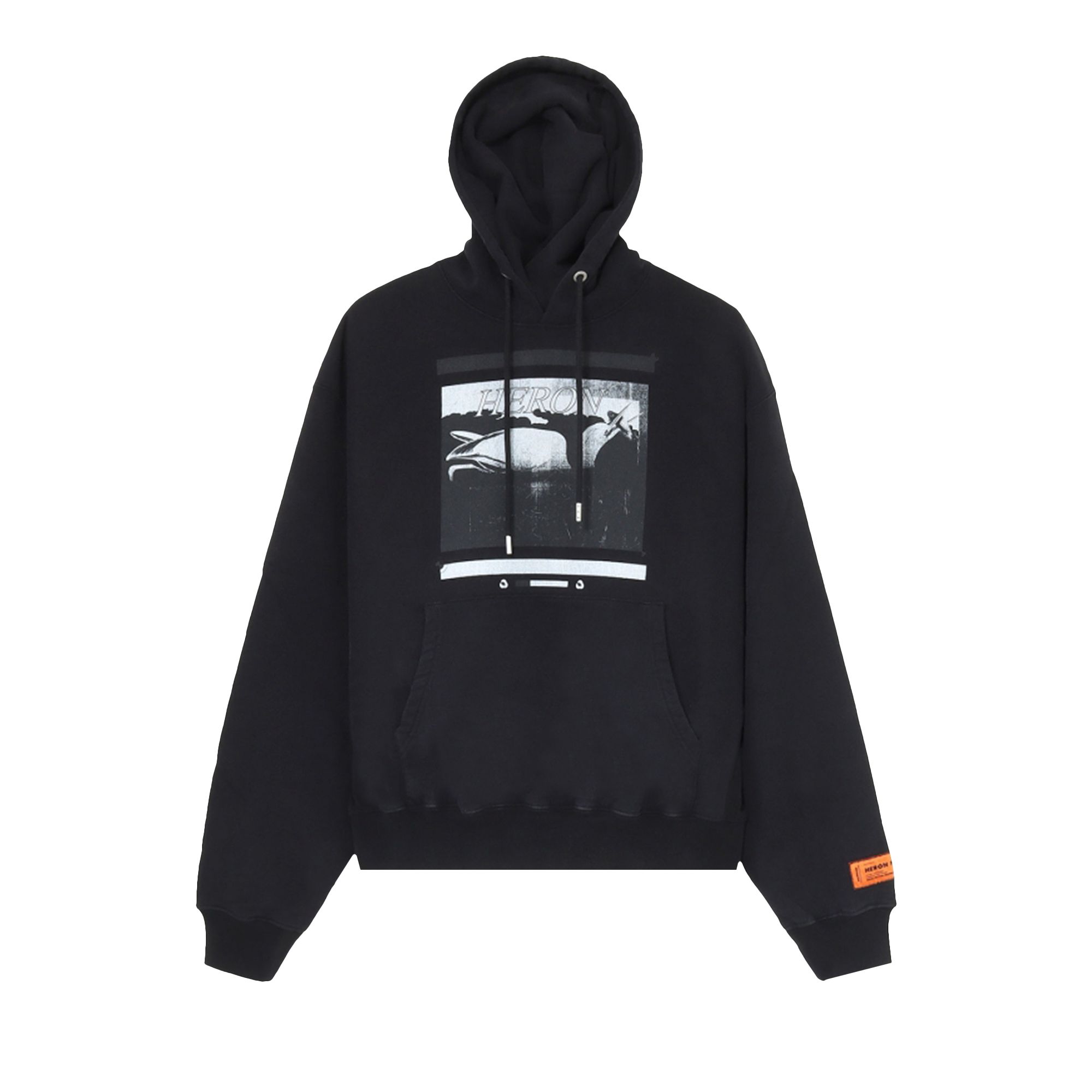 Pre-owned Heron Preston Graphic Print Hoodie 'black'