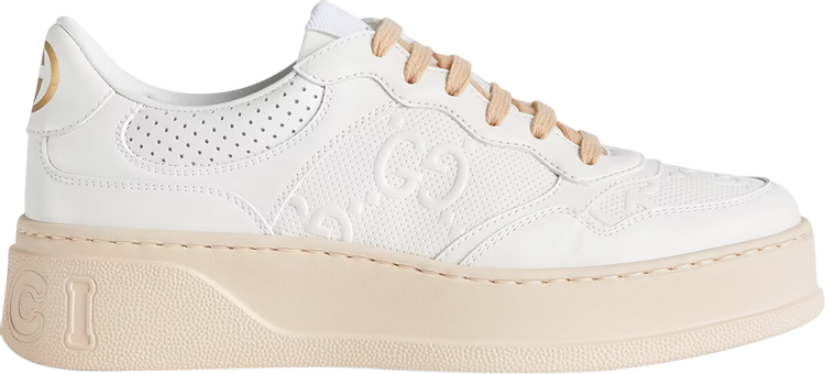 Gucci Wmns GG Embossed Sneaker 'White Beige'