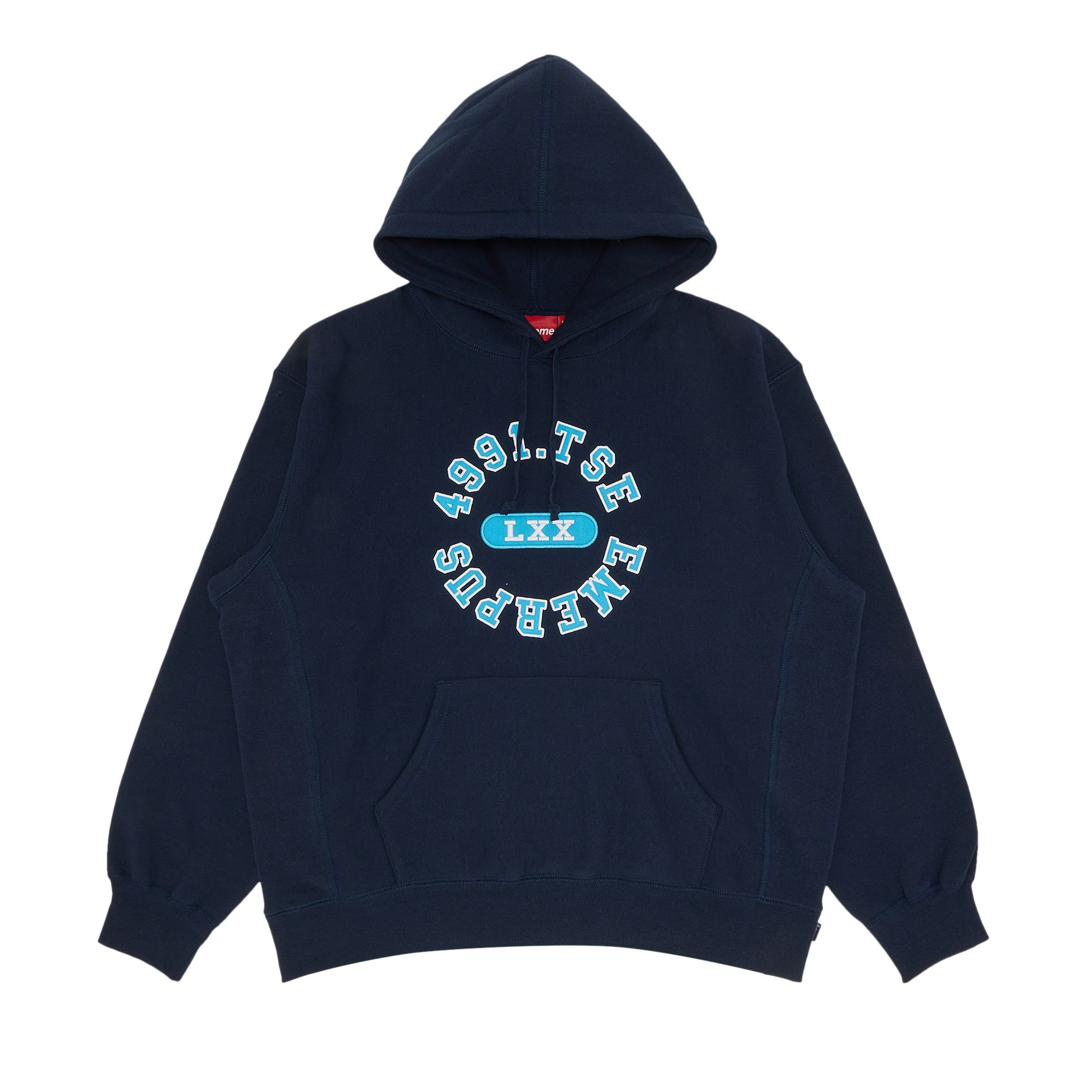 Pre-owned Supreme Reverse Hooded Sweatshirt 'navy' In Blue