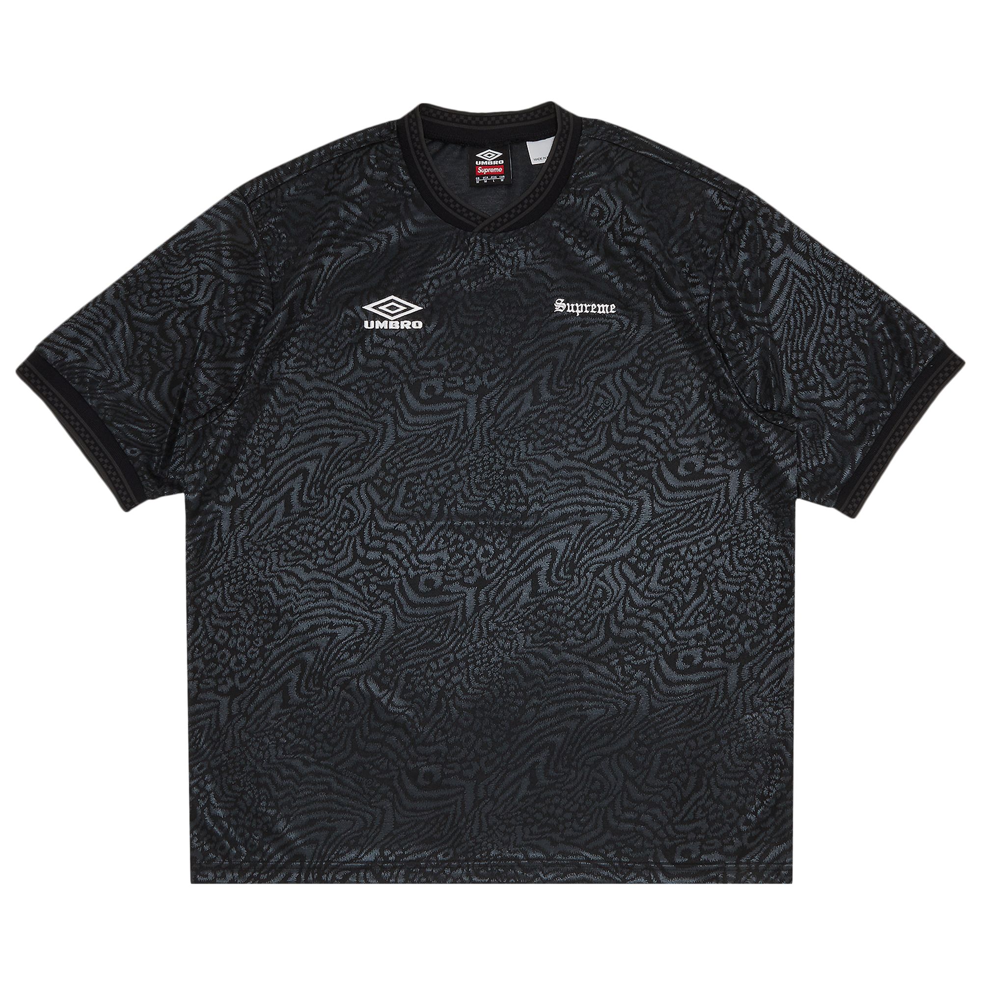 SUPREME SUPREME X UMBRO JACQUARD ANIMAL PRINT SOCCER JERSEY 'BLACK'