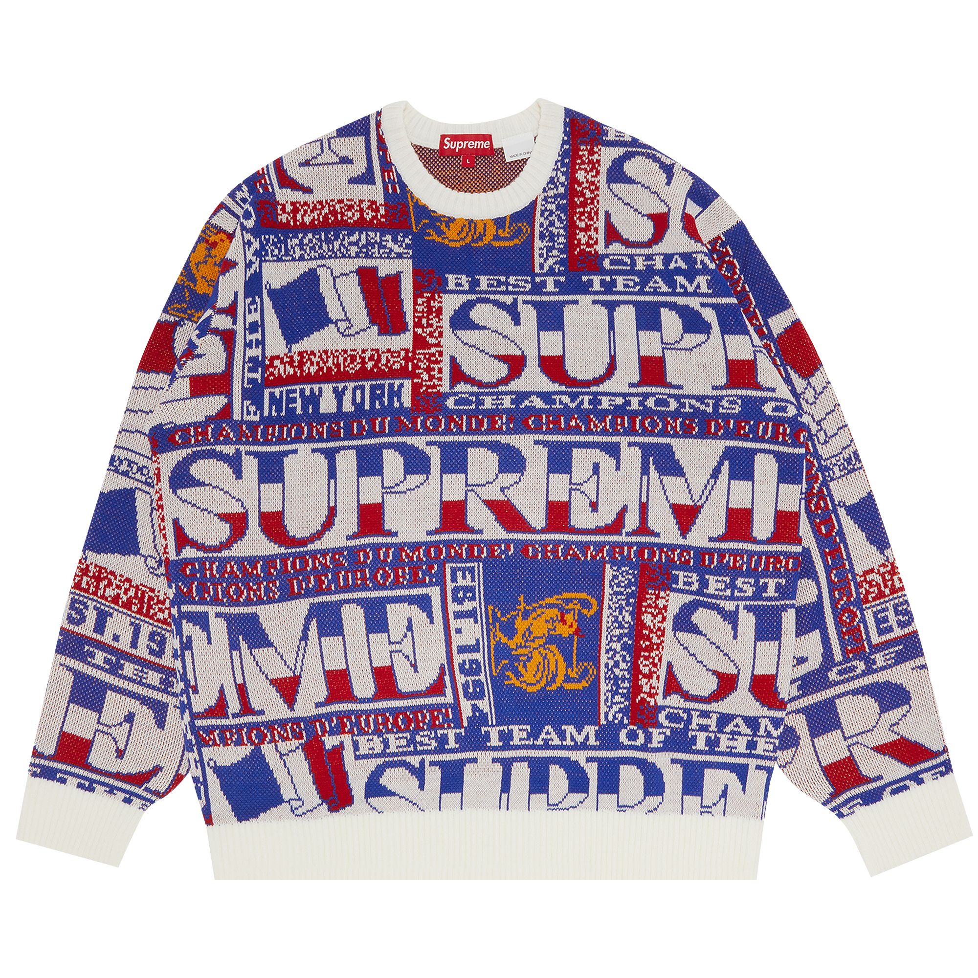 SUPREME SUPREME SCARF SWEATER 'WHITE'