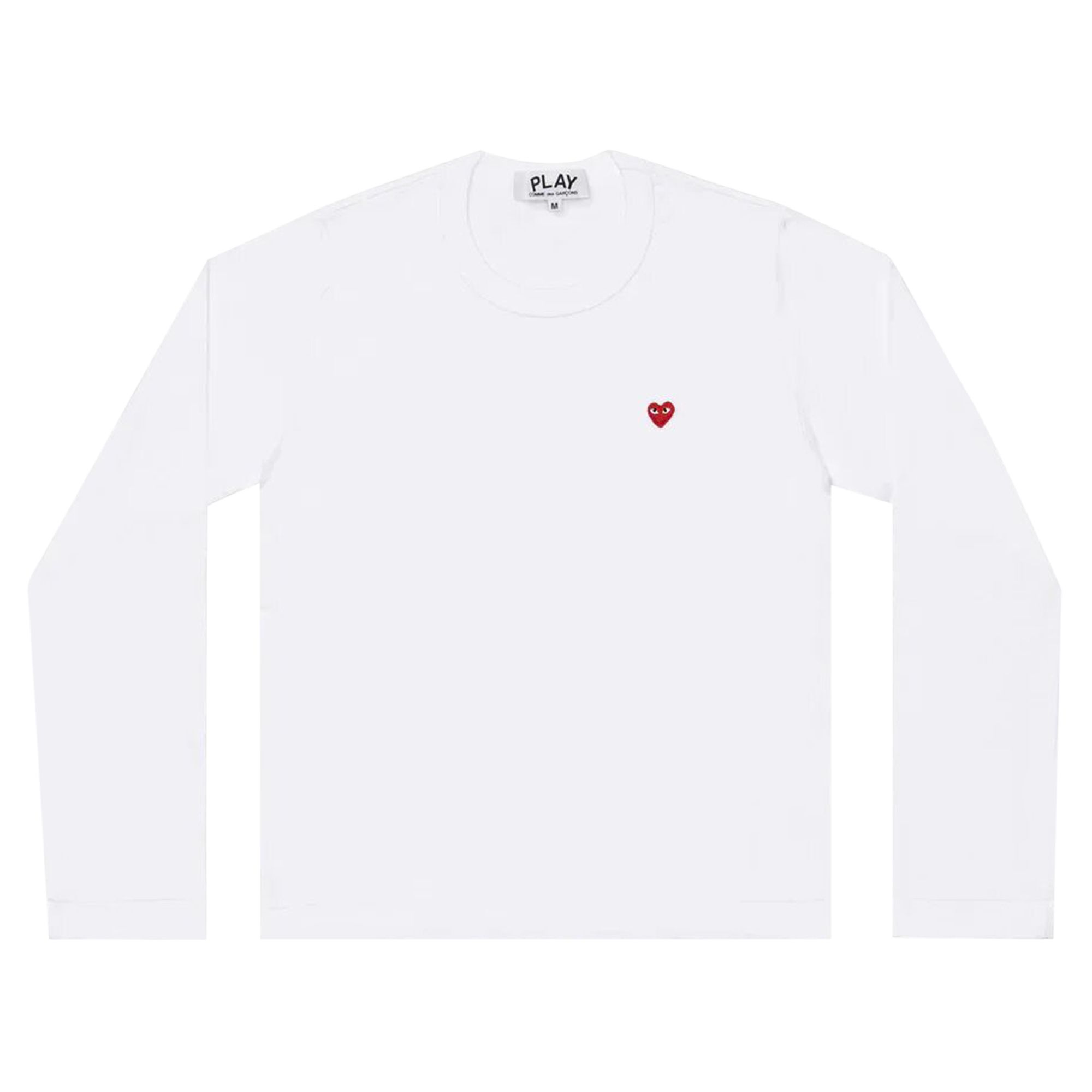 Pre-owned Comme Des Garçons Play Small Heart Long-sleeve T-shirt 'white' | Men's Size M