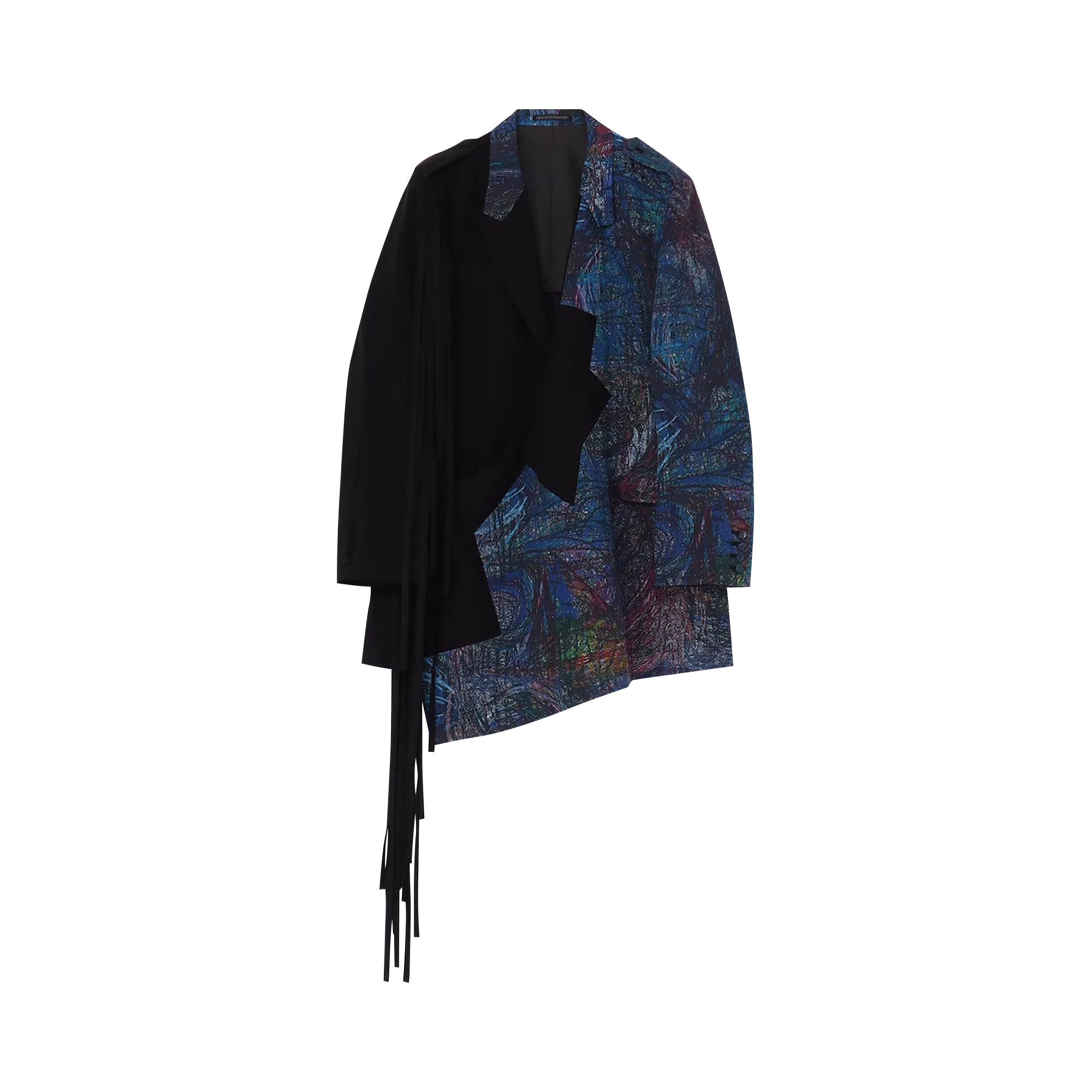 Pre-owned Yohji Yamamoto Plain Mixed String Jacket 'blue' | Men's Size 2