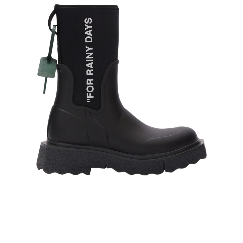Pre-owned Off-white Wmns Sponge Rubber Rain Boot 'for Rainy Days - Matte Black' | Women's Size 39