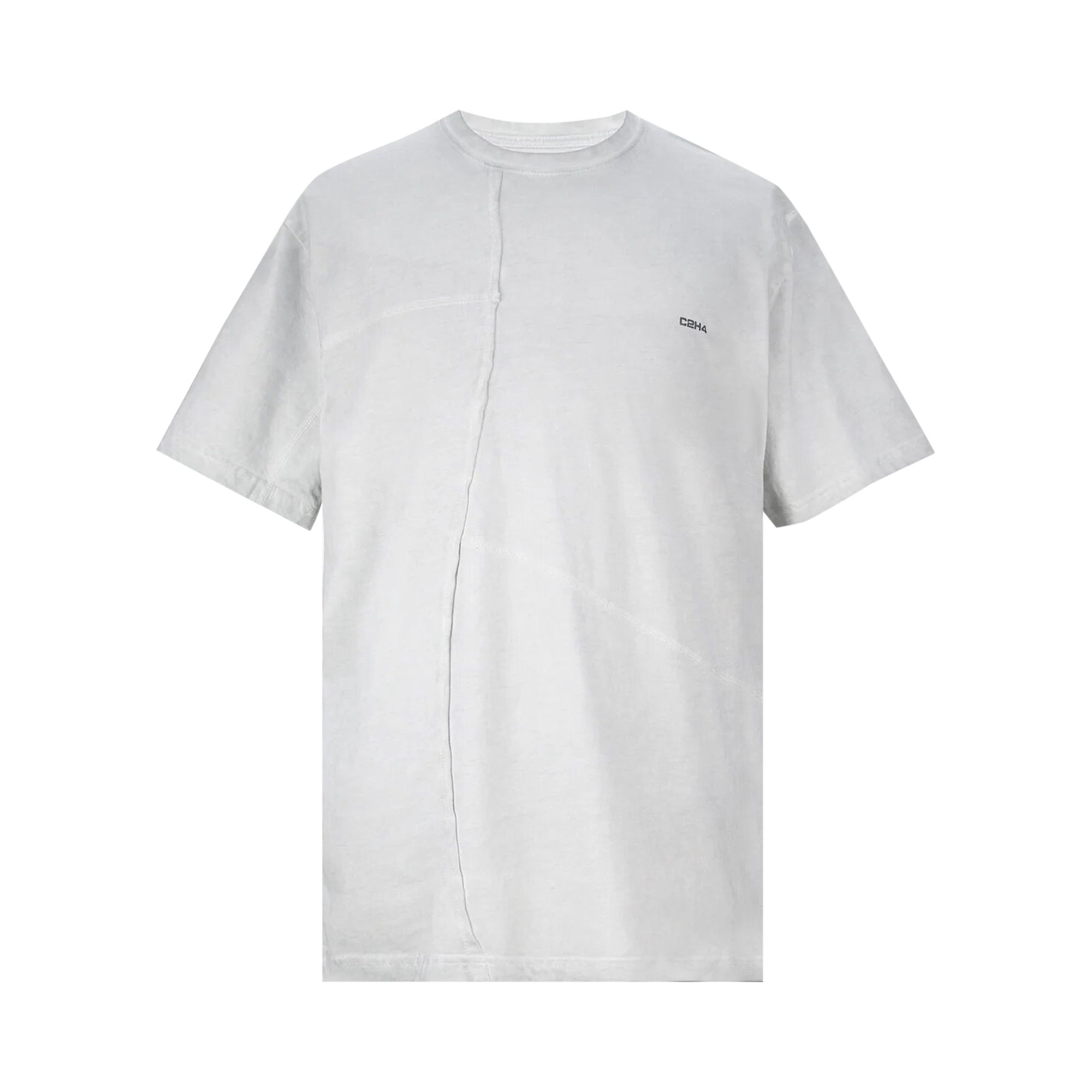 Pre-owned C2h4 Crooked Panelled T-shirt 'forest Grey'