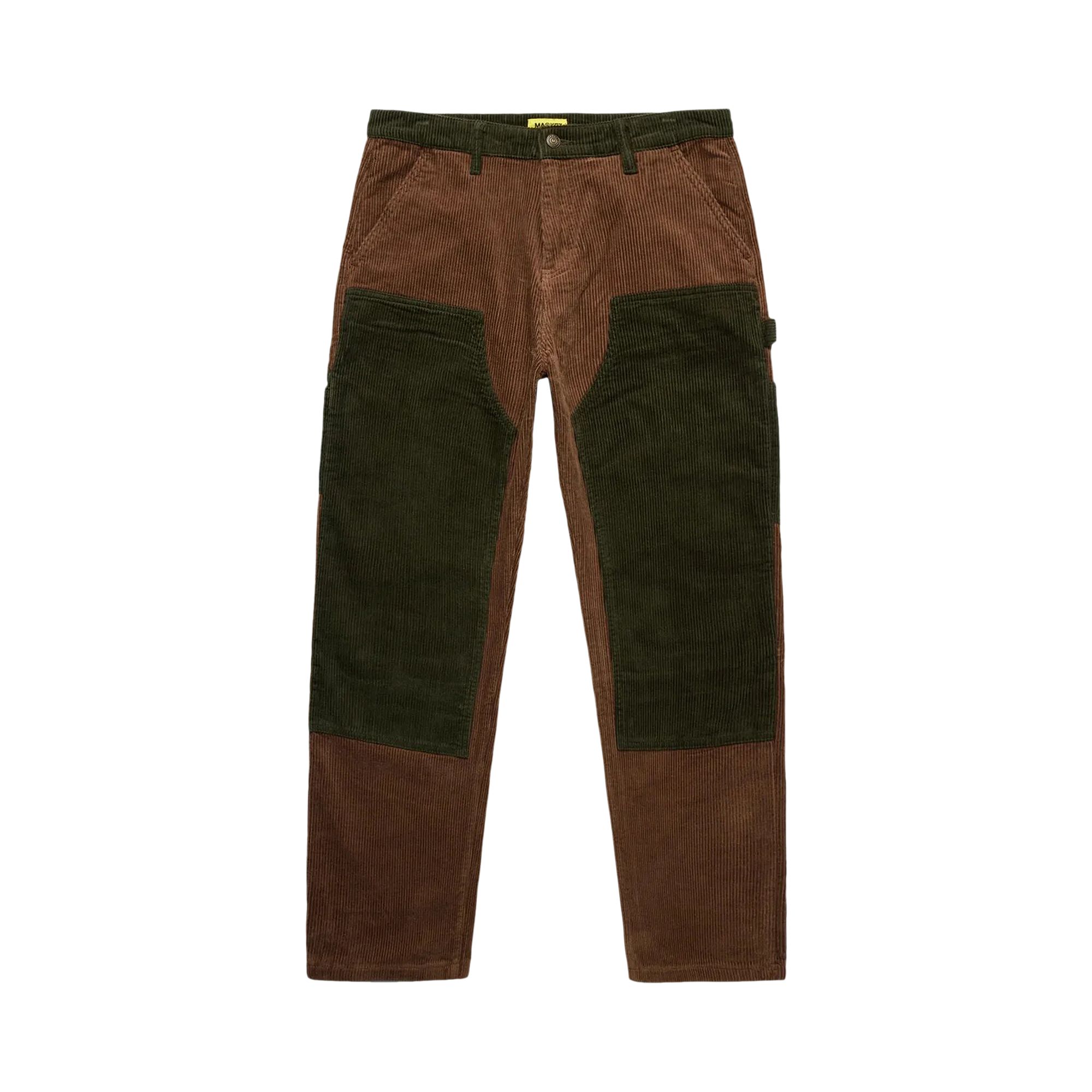 Pre-owned Market Color Block Corduroy Carpenter Pant 'brown/green' | Multi-color | Men's Size Xl