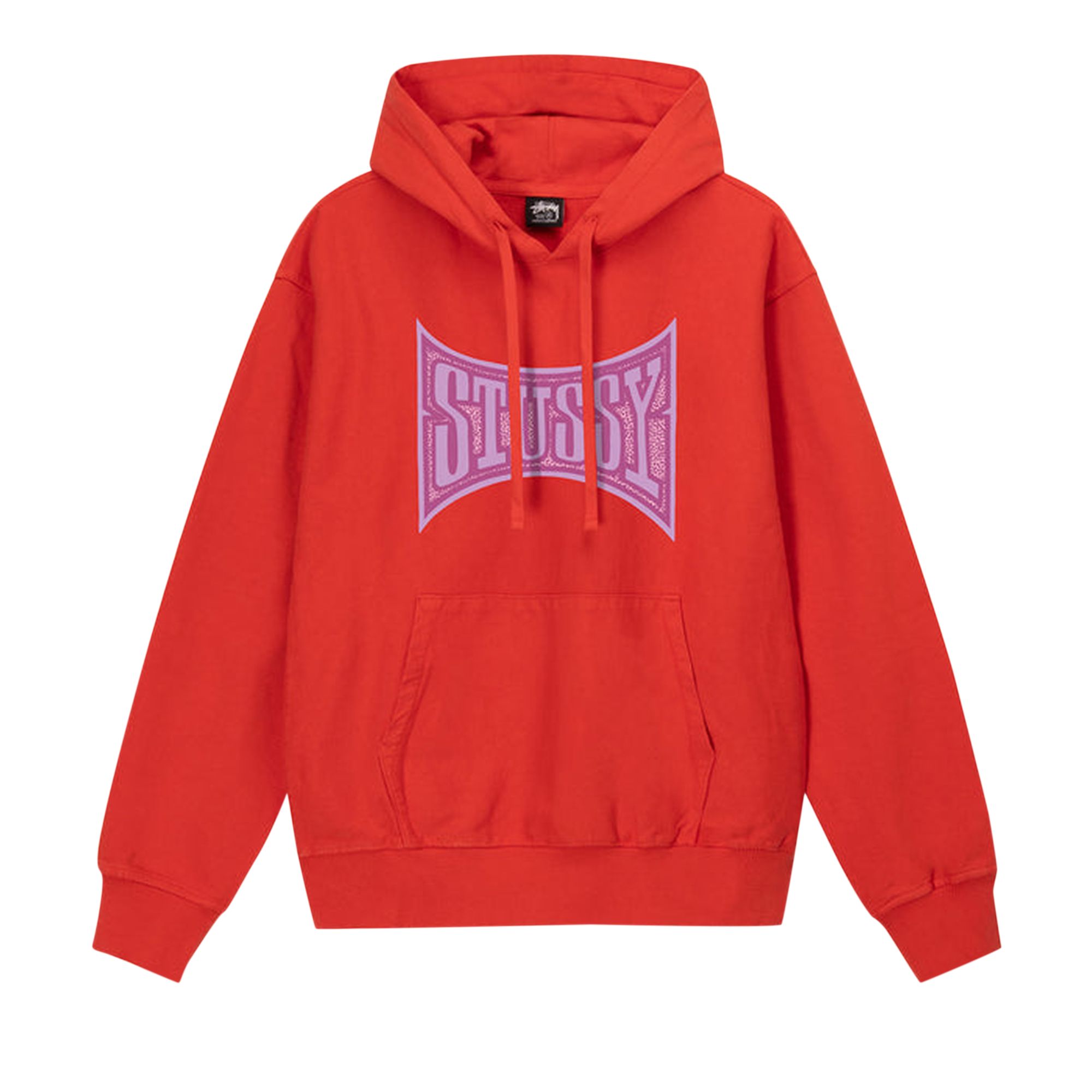Pre-owned Stussy Champion Pigment Dyed Hoodie 'tomato' In Red