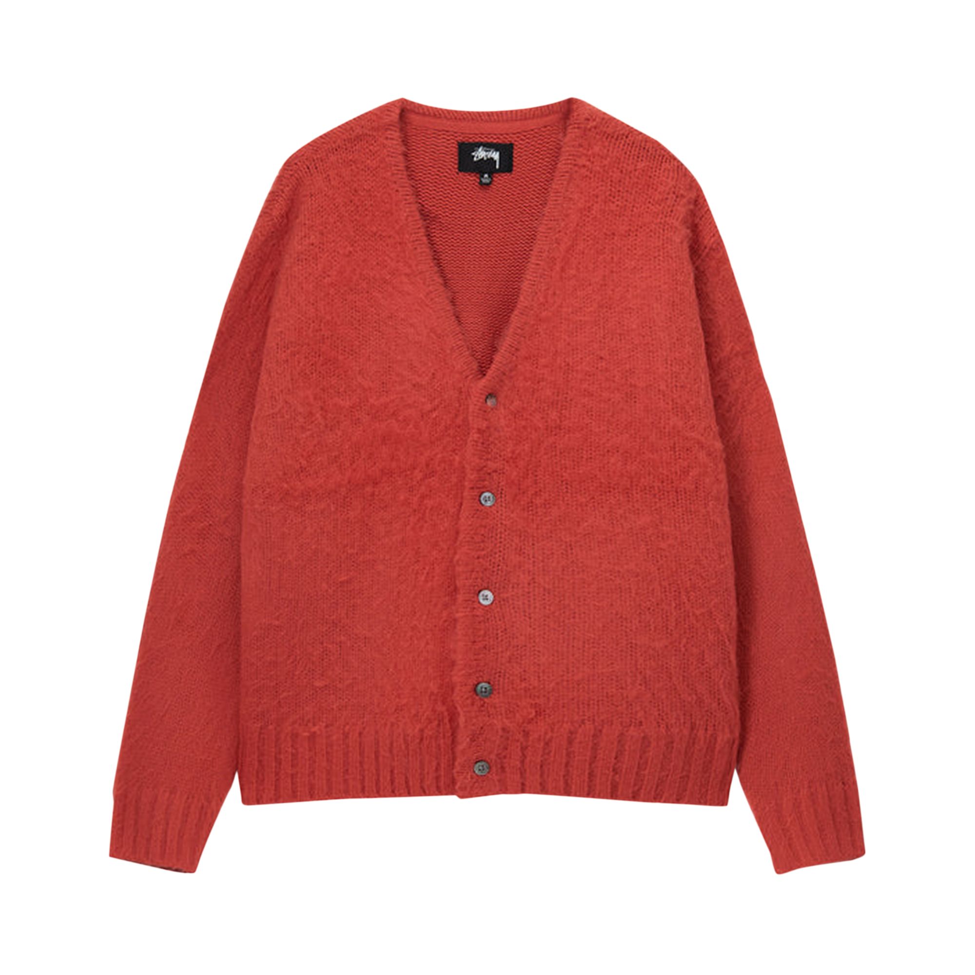Pre-owned Stussy Brushed Cardigan 'red'