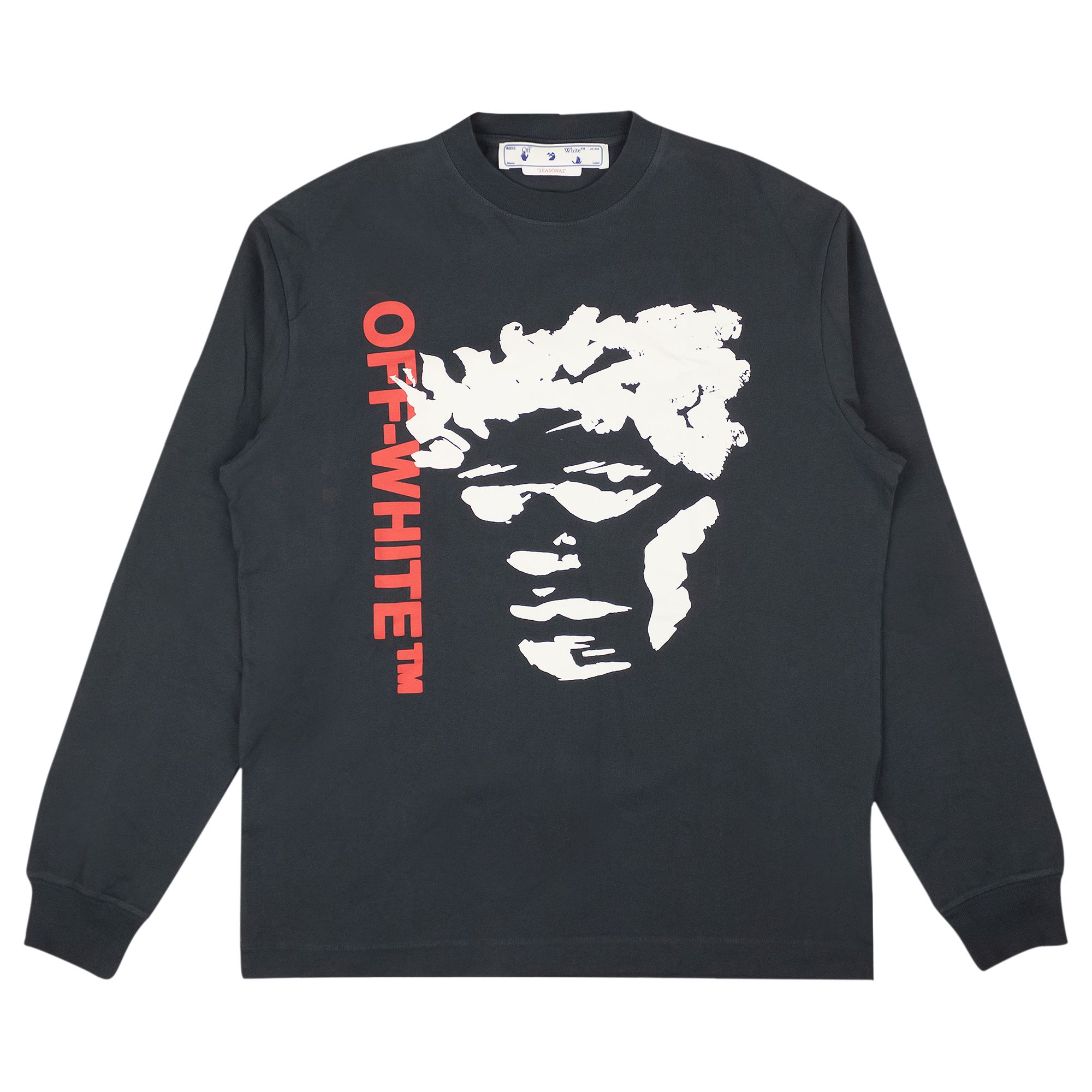 Pre-owned Off-white Face Arrow Skate Long-sleeve Tee 'outer Space/white' | Blue | Men's Size M